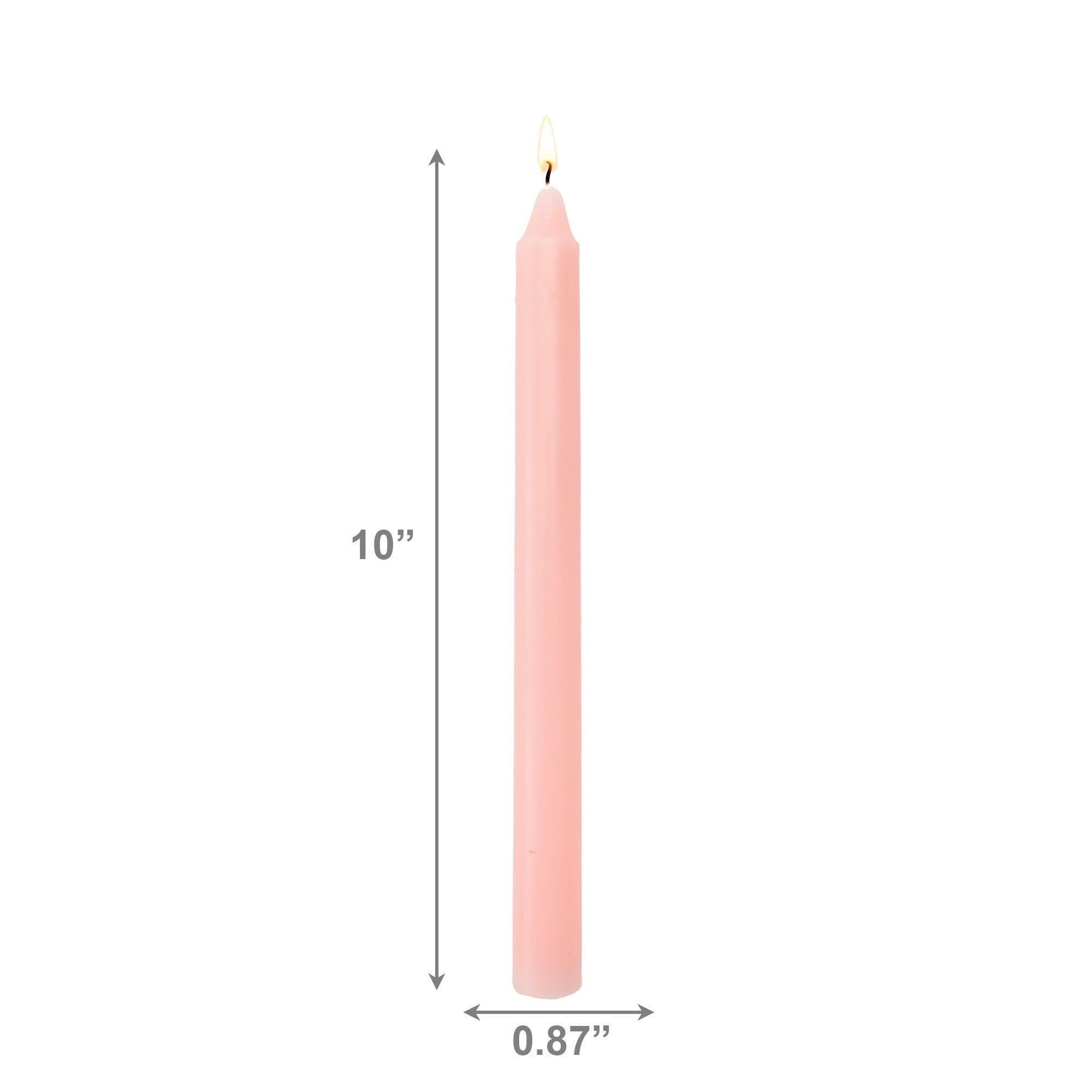 10 Inch Unscented Peach Column Candle - Pack of 12 for Soft Glow - Set of 12