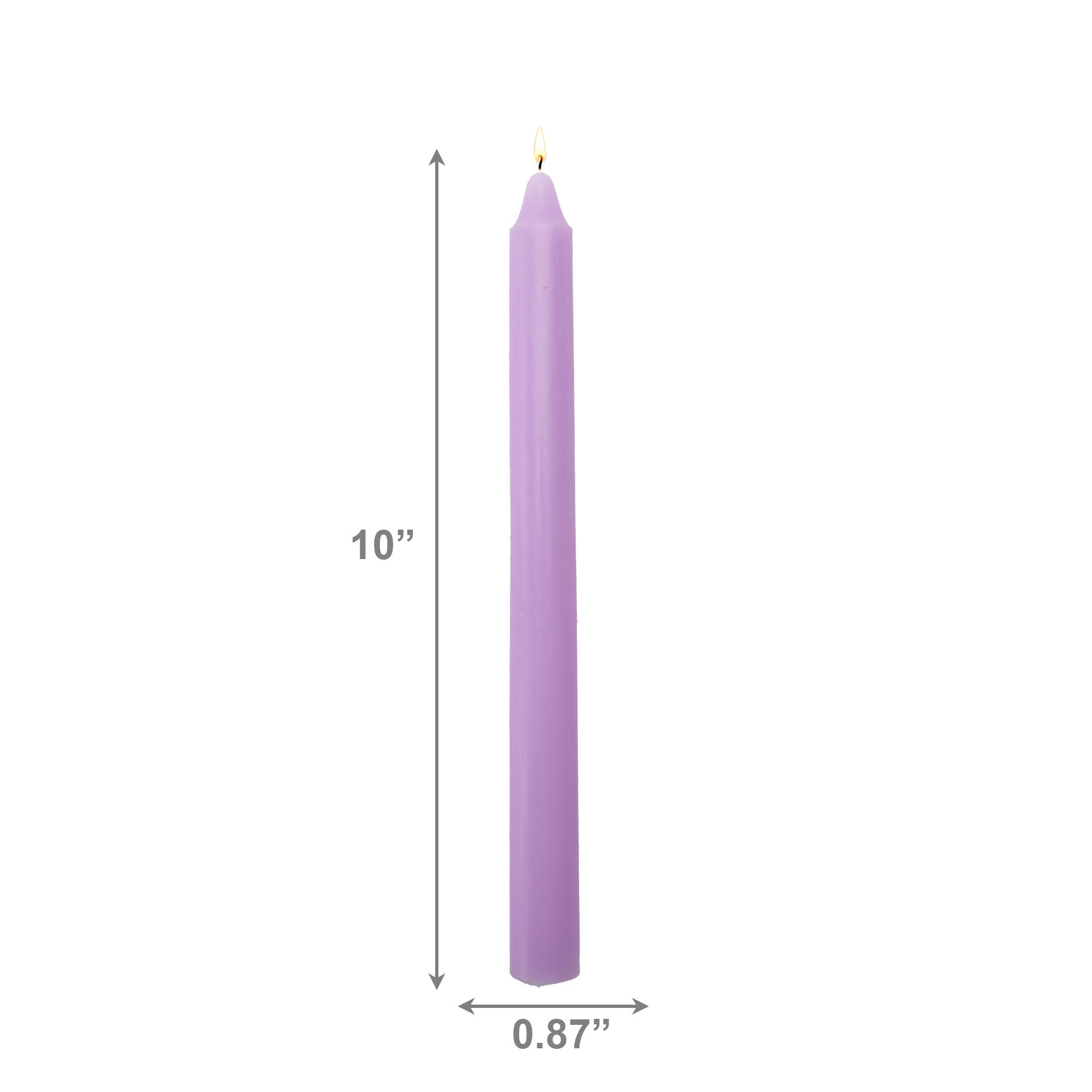 10 Inch Unscented Purple Column Candle - Pack of 12 for Elegant Touch - Set of 12