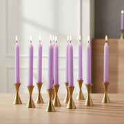 10 Inch Unscented Purple Column Candle - Pack of 12 for Elegant Touch - Set of 12