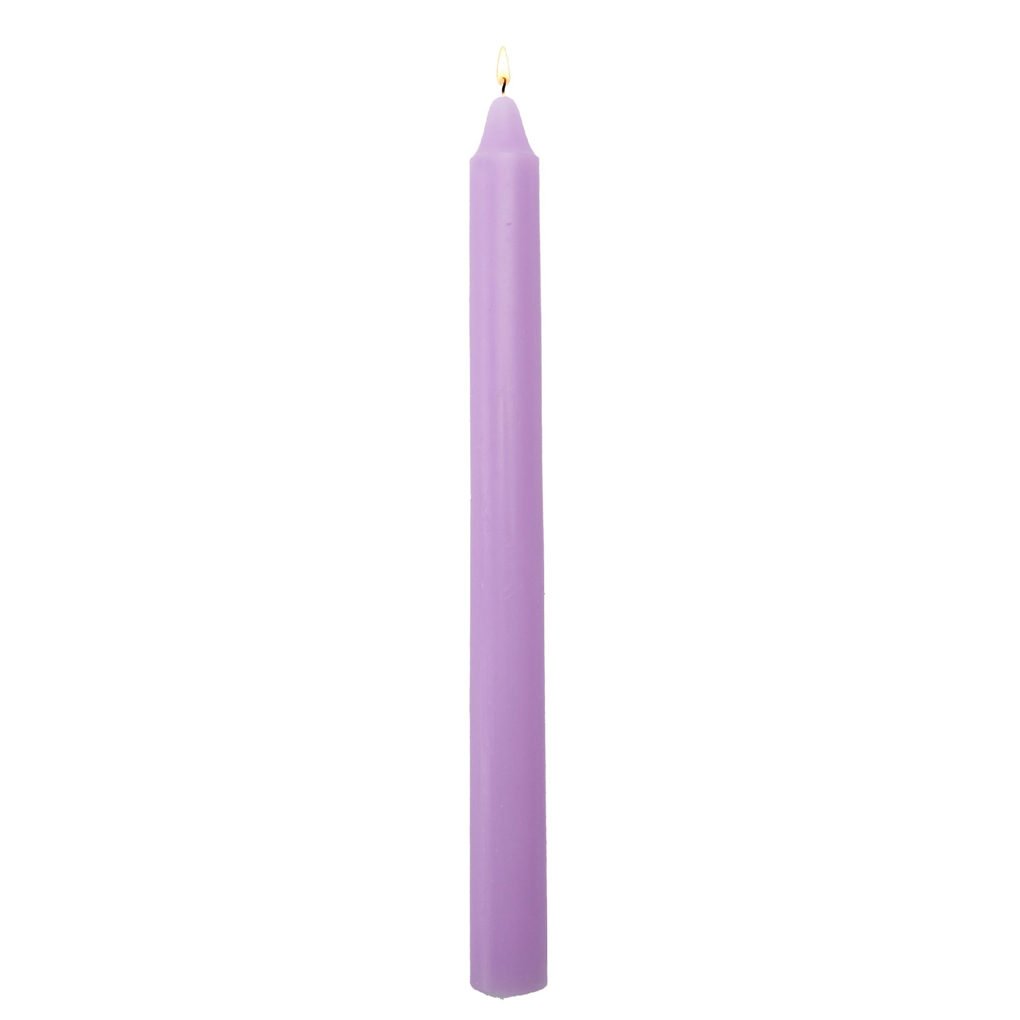 10 Inch Unscented Purple Column Candle - Pack of 12 for Elegant Touch - Set of 12