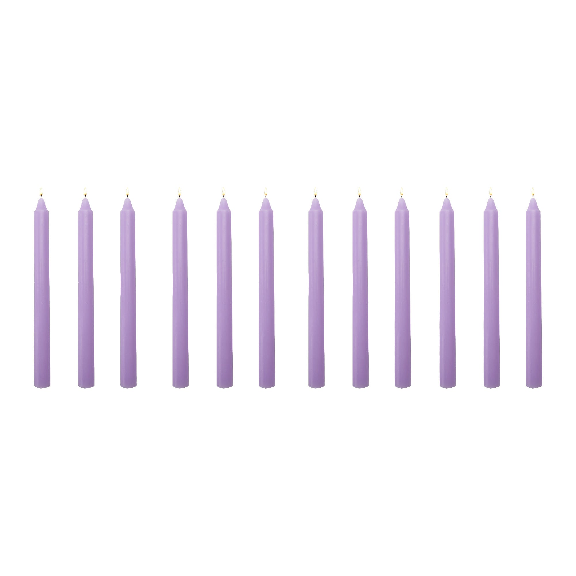 10 Inch Unscented Purple Column Candle - Pack of 12 for Elegant Touch - Set of 12