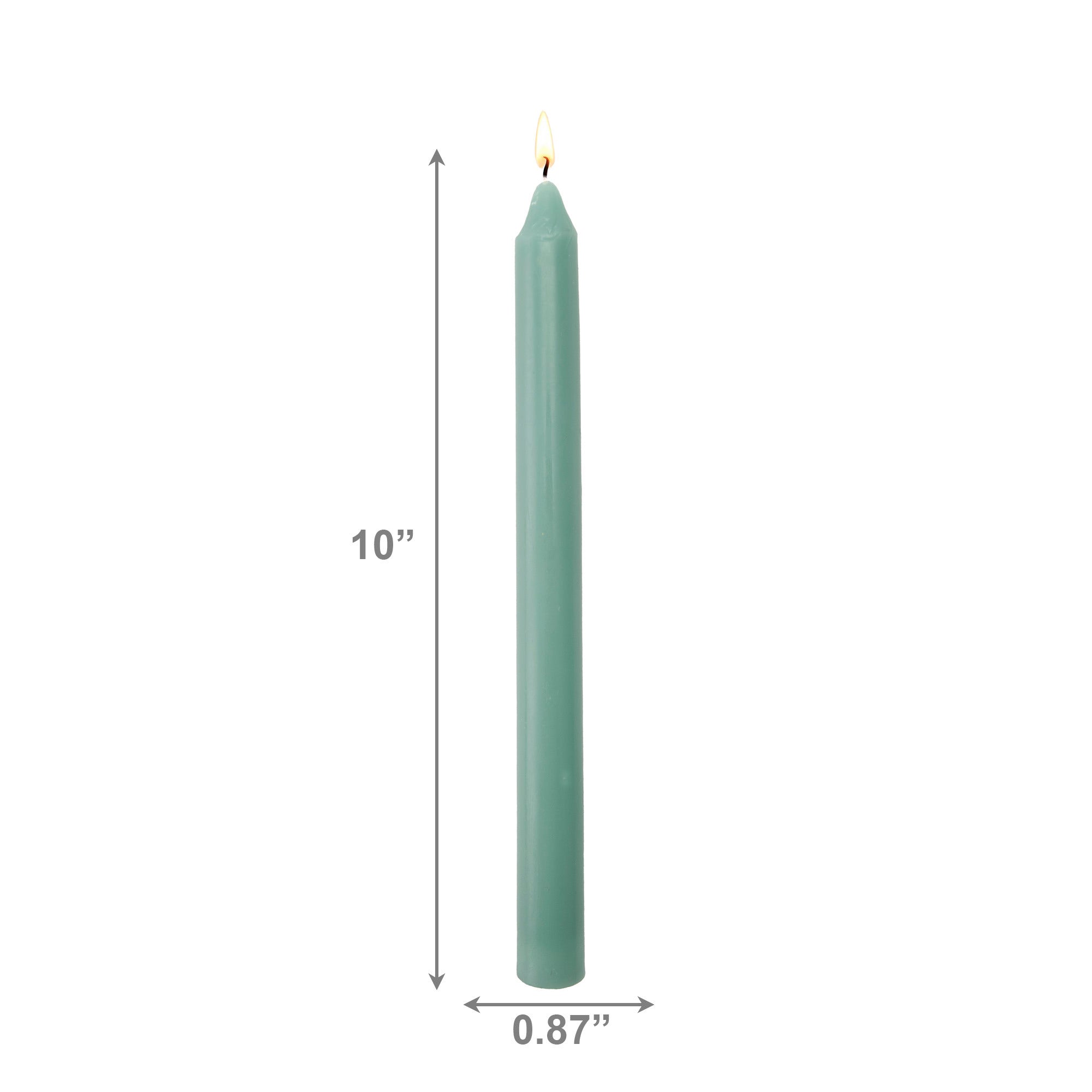 10 Inch Unscented Green Column Candle - Pack of 12 for Natural Vibes - Set of 12