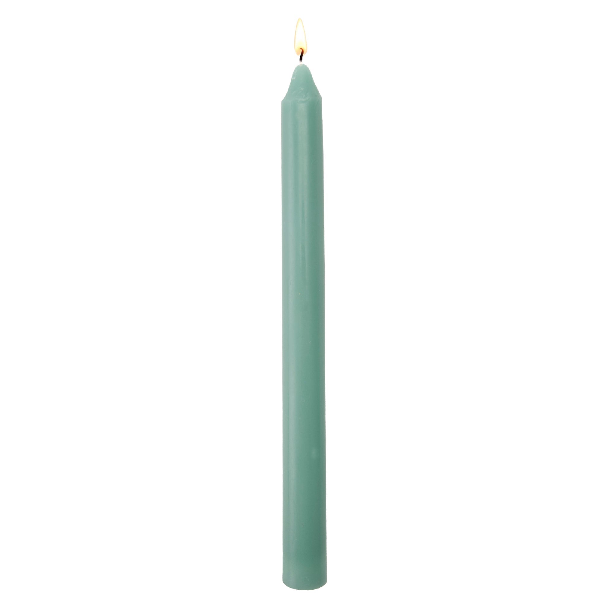 10 Inch Unscented Green Column Candle - Pack of 12 for Natural Vibes - Set of 12