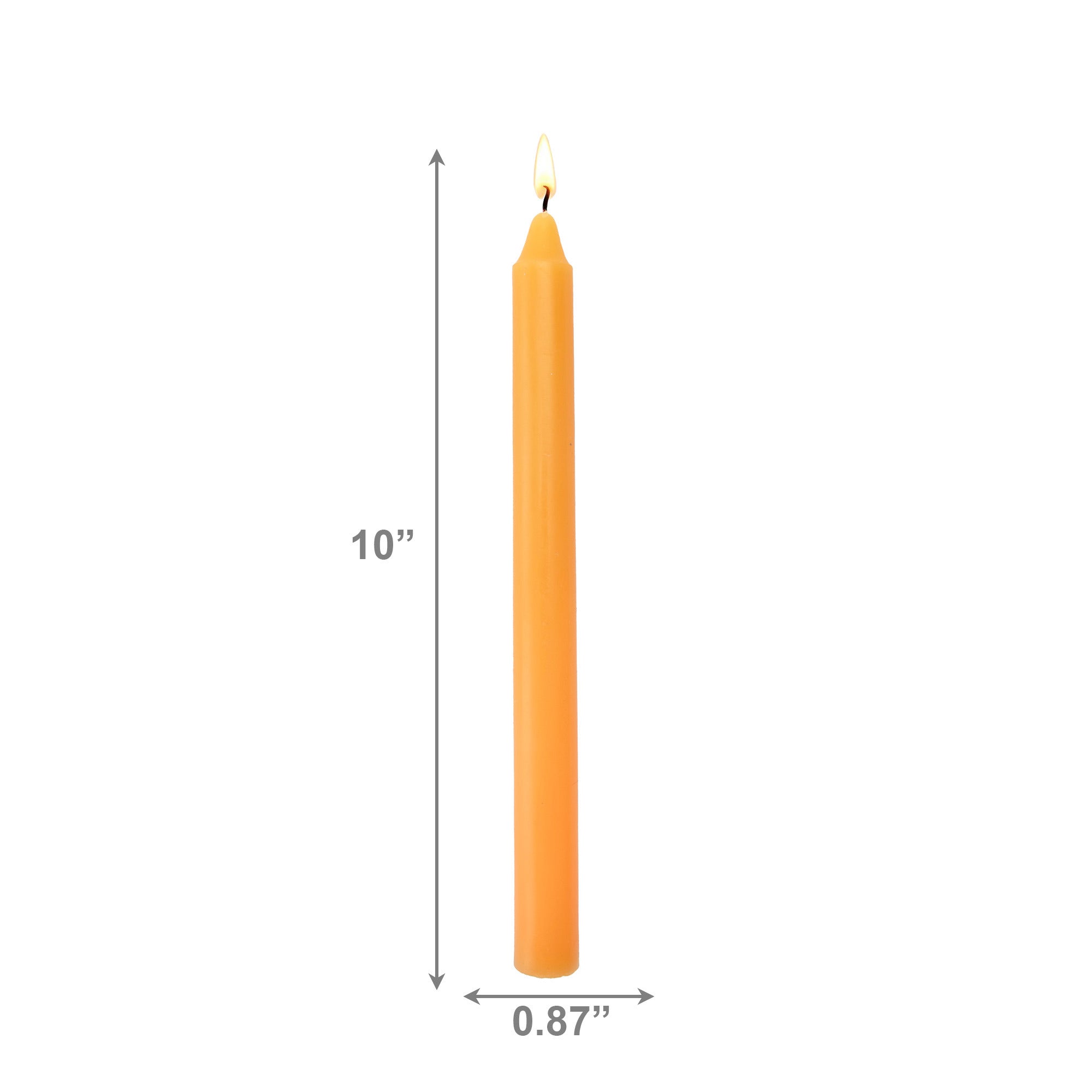 10 Inch Unscented Orange Column Candle - Pack of 12 for Warmth - Set of 12