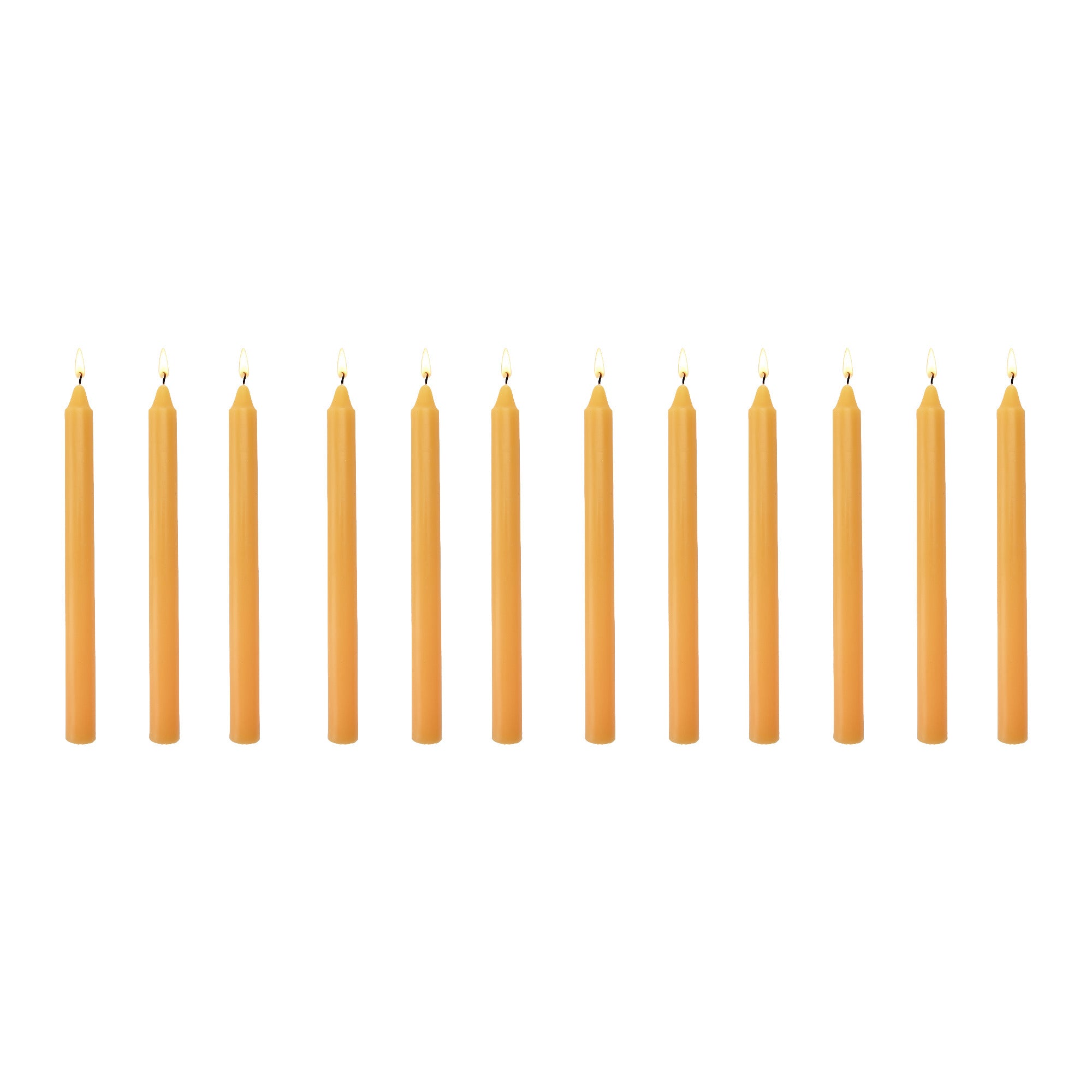 10 Inch Unscented Orange Column Candle - Pack of 12 for Warmth - Set of 12