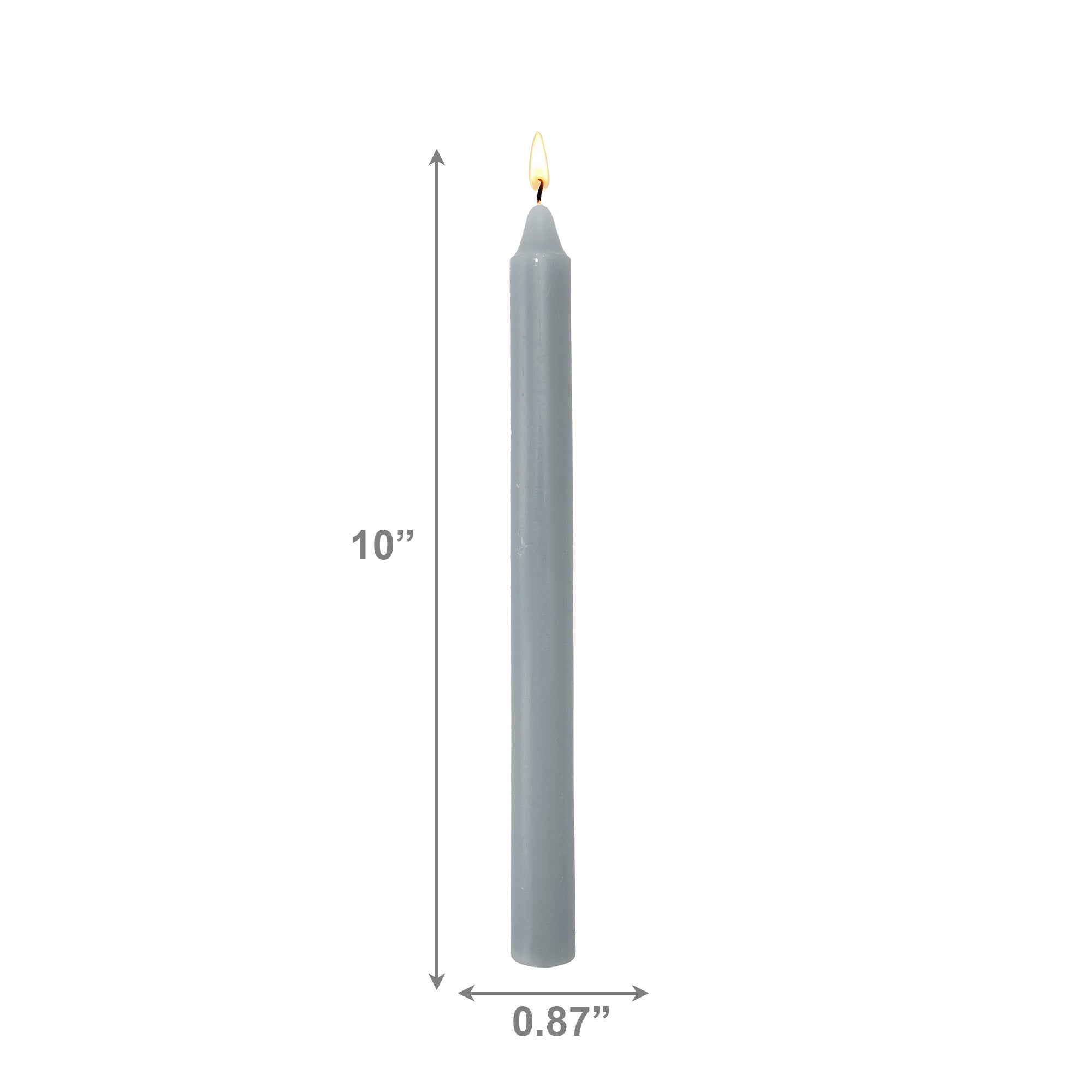 10 Inch Unscented Gray Column Candle - Pack of 12 for Neutral Style - Set of 12