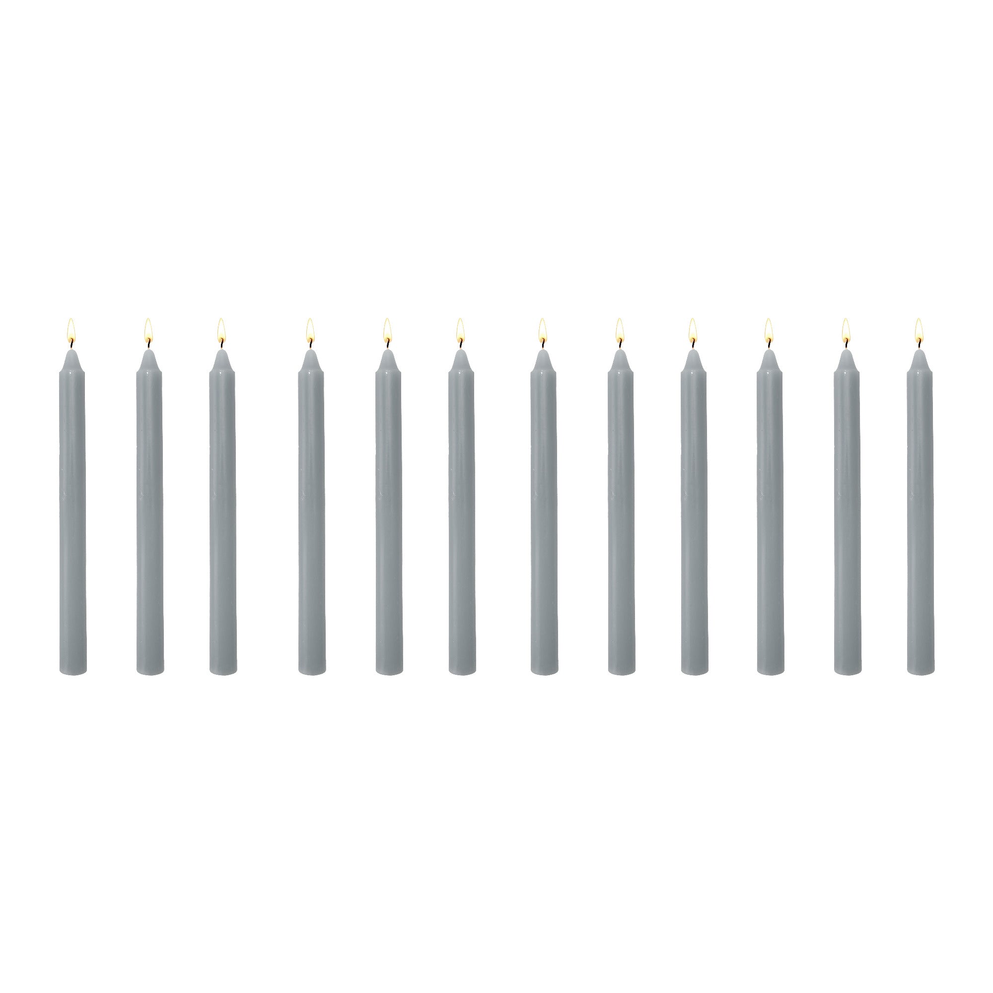 10 Inch Unscented Gray Column Candle - Pack of 12 for Neutral Style - Set of 12