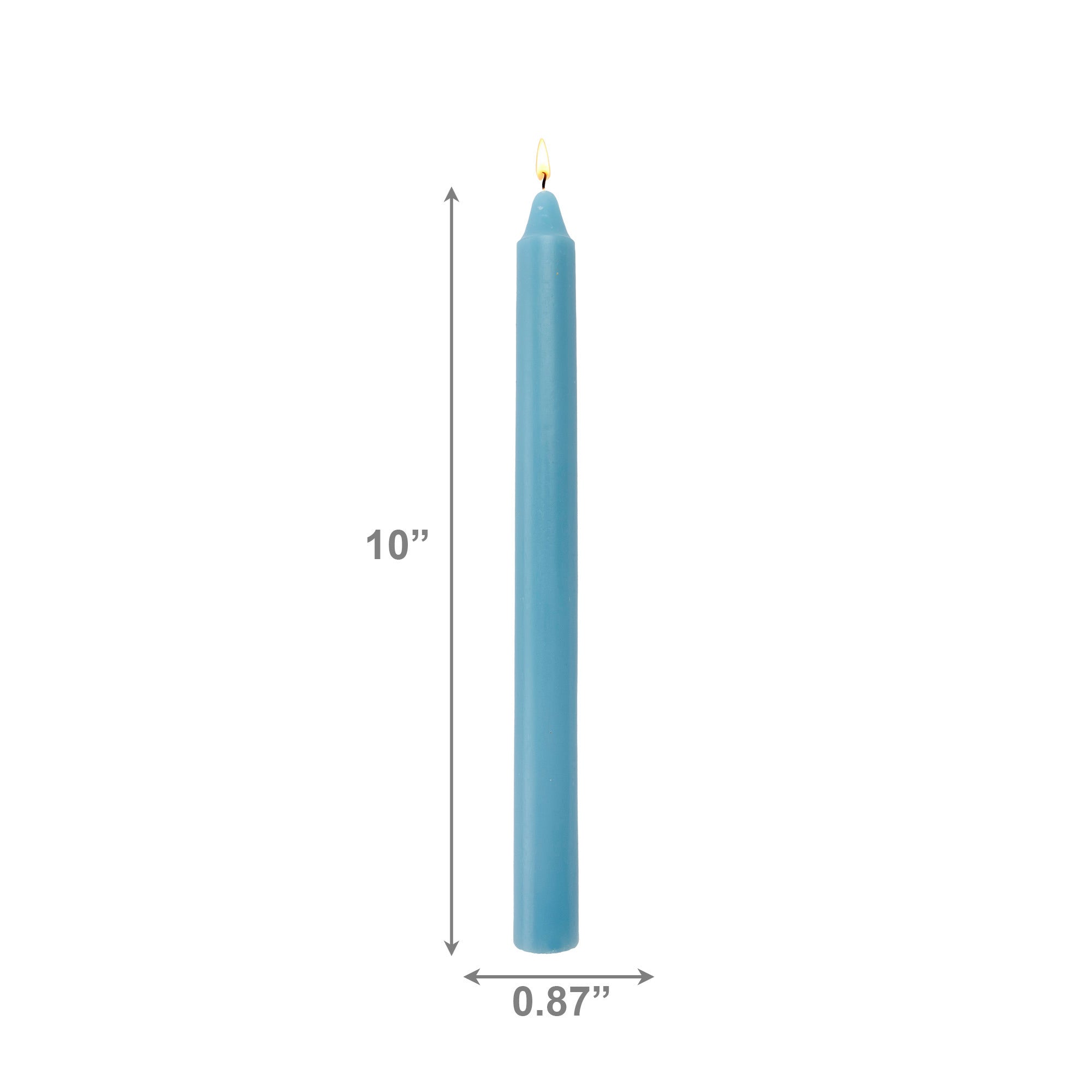 10 Inch Unscented Teal Blue Column Candle - Pack of 12 for Cool Accent - Set of 12