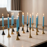 10 Inch Unscented Teal Blue Column Candle - Pack of 12 for Cool Accent - Set of 12