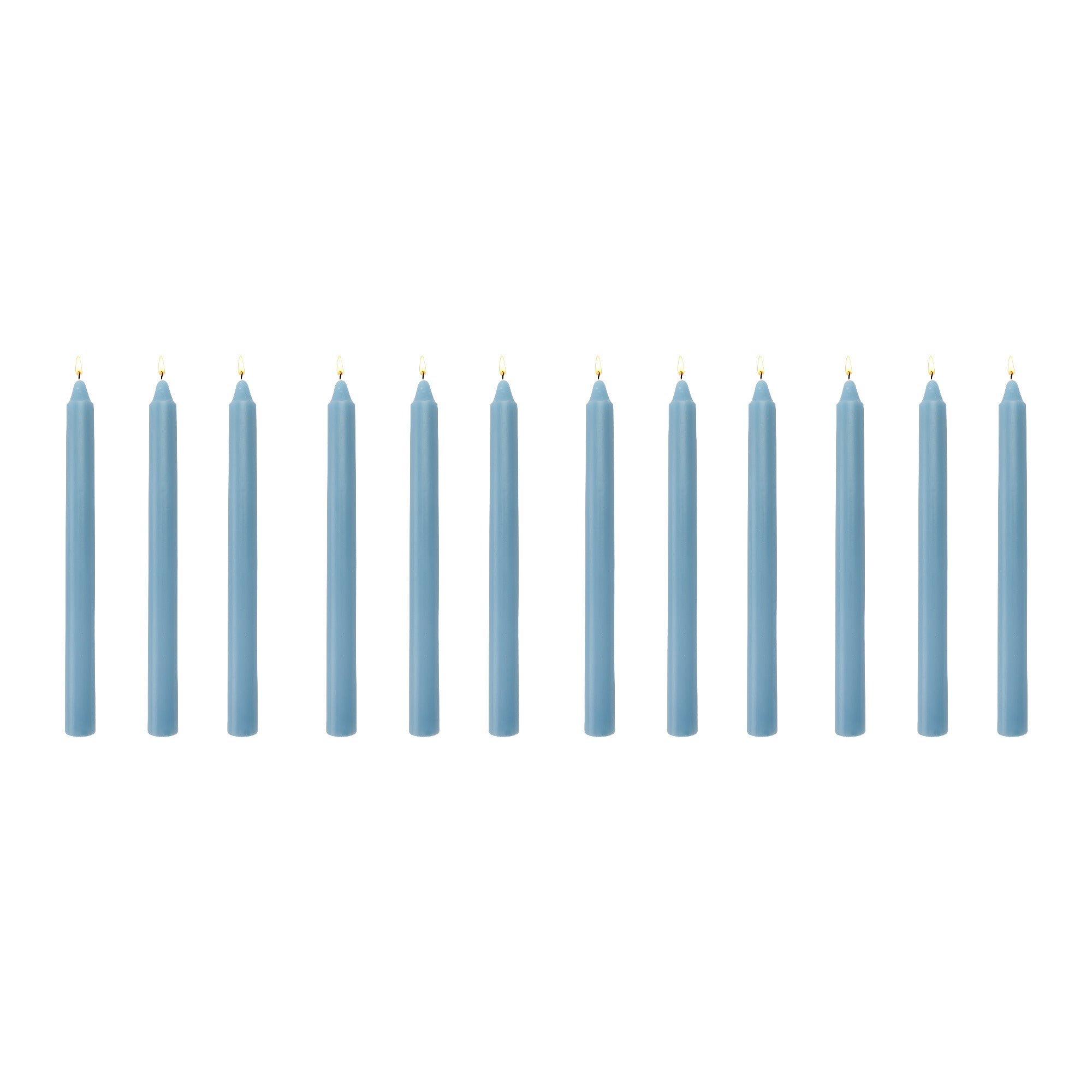 10 Inch Unscented Teal Blue Column Candle - Pack of 12 for Cool Accent - Set of 12