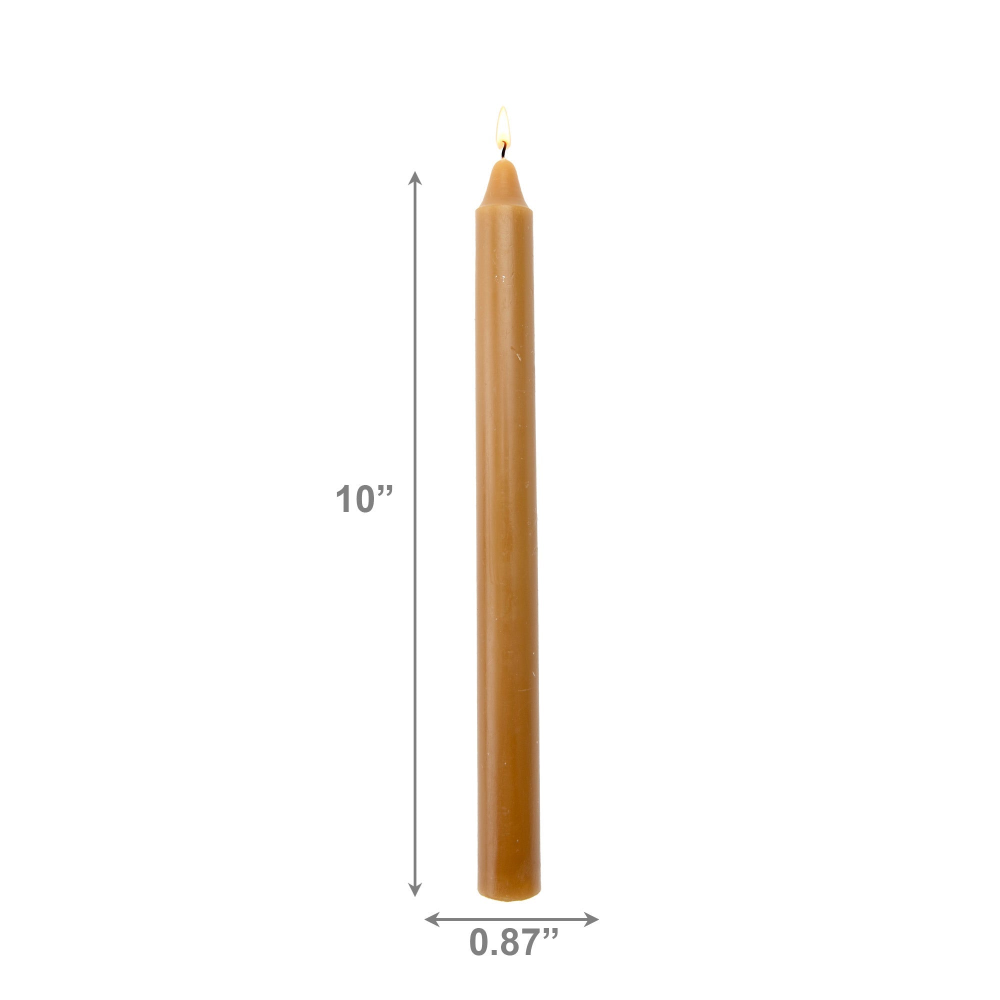 10 Inch Unscented Taupe Column Candle - Pack of 12 for Subtle Elegance - Set of 12