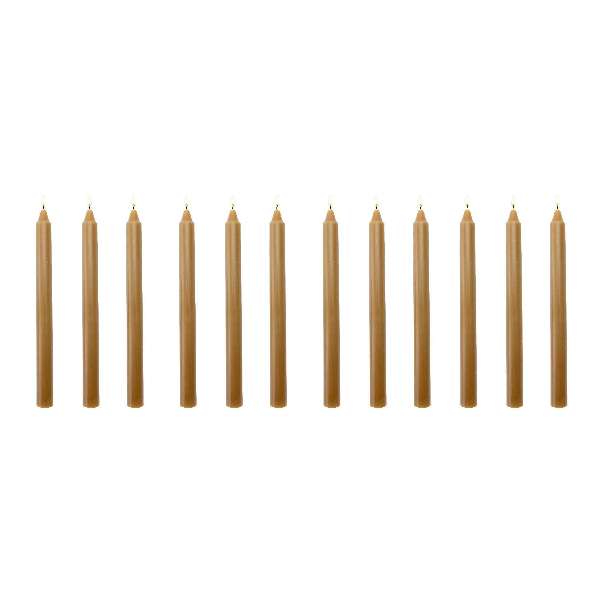 10 Inch Unscented Taupe Column Candle - Pack of 12 for Subtle Elegance - Set of 12