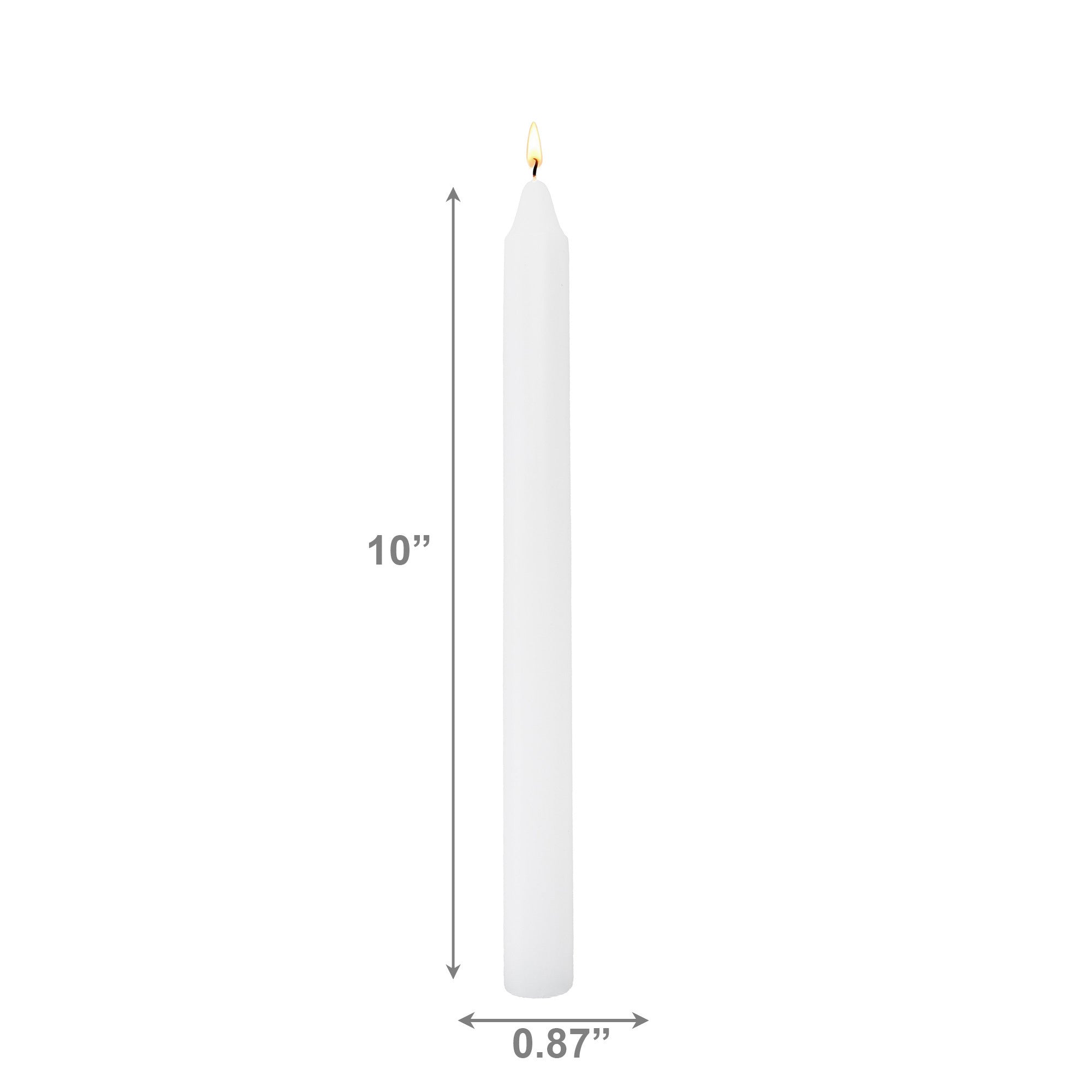 10 Inch Unscented White Column Candle - Pack of 12 for Classic Decor - Set of 12