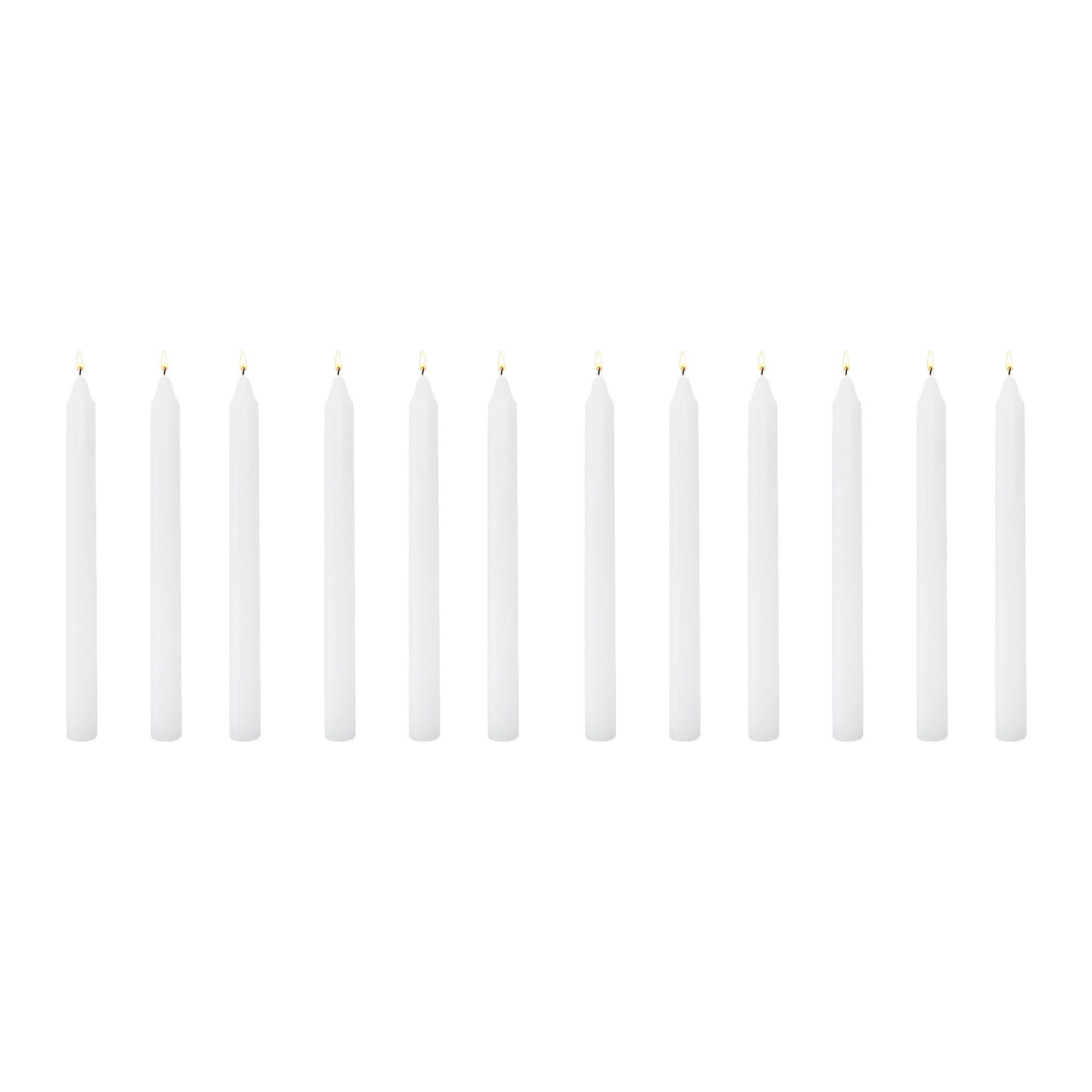 10 Inch Unscented White Column Candle - Pack of 12 for Classic Decor - Set of 12