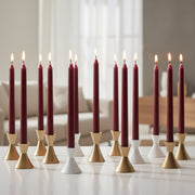 10 Inch Unscented Burgundy Column Candle - Pack of 12 for Rich Color - Set of 12