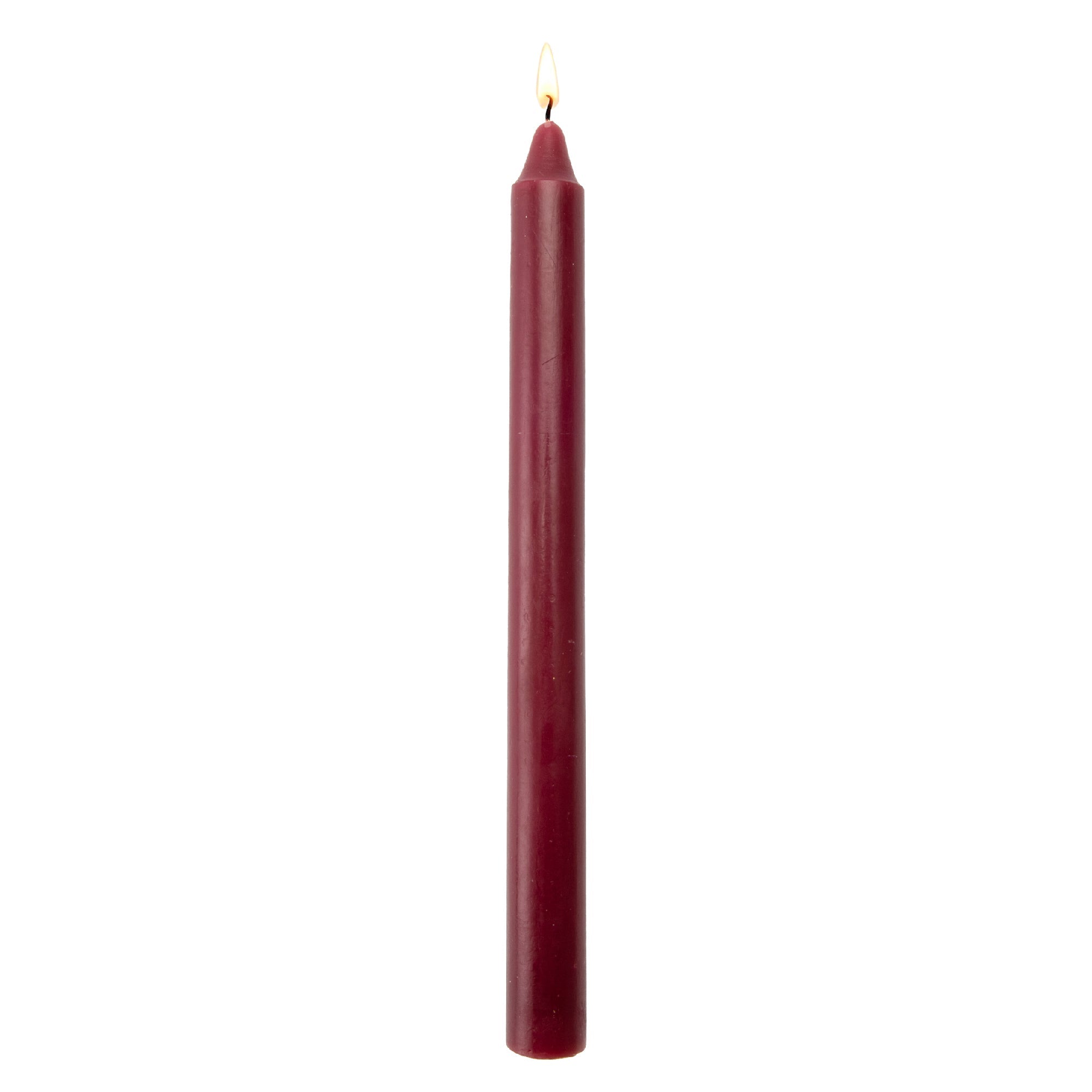 10 Inch Unscented Burgundy Column Candle - Pack of 12 for Rich Color - Set of 12