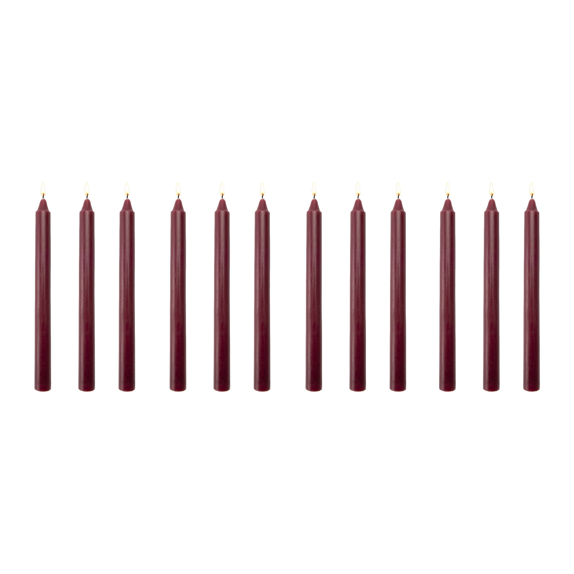 10 Inch Unscented Burgundy Column Candle - Pack of 12 for Rich Color - Set of 12