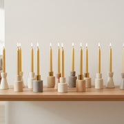 10 Inch Unscented Metallic Gold Column Candle - Pack of 12 for Glamorous Glow - Set of 12