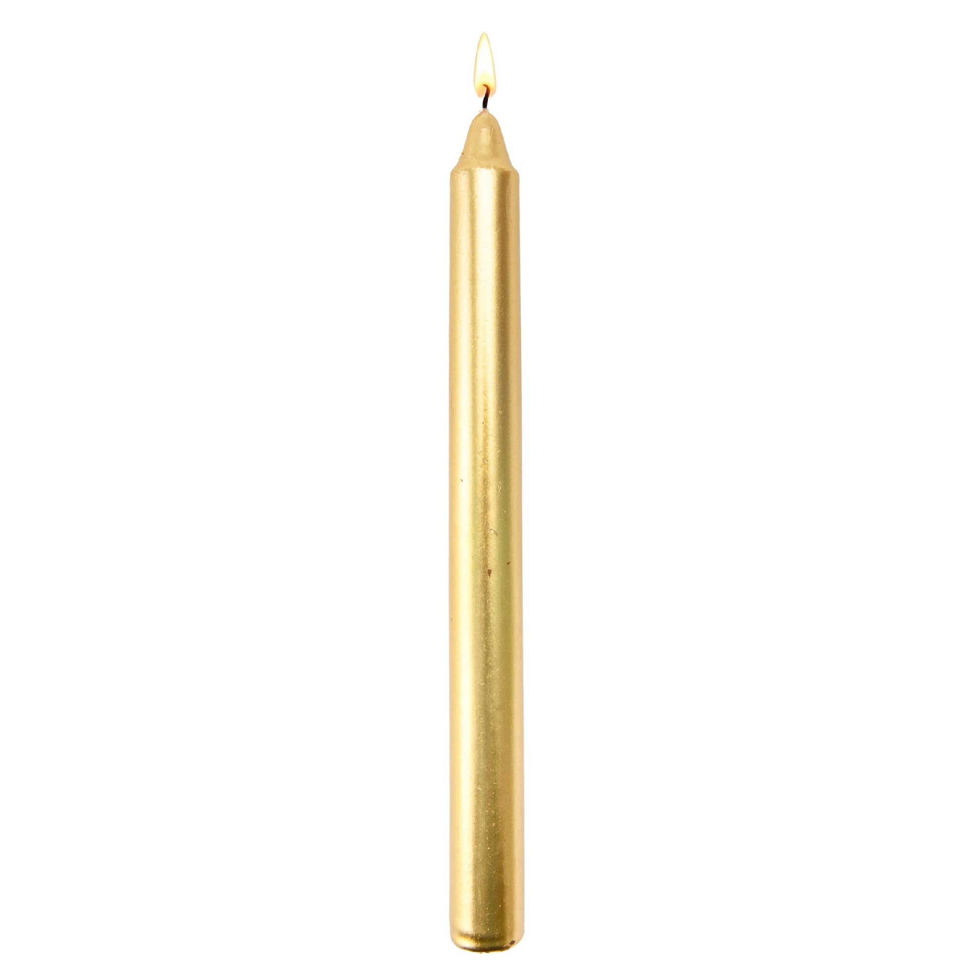 10 Inch Unscented Metallic Gold Column Candle - Pack of 12 for Glamorous Glow - Set of 12