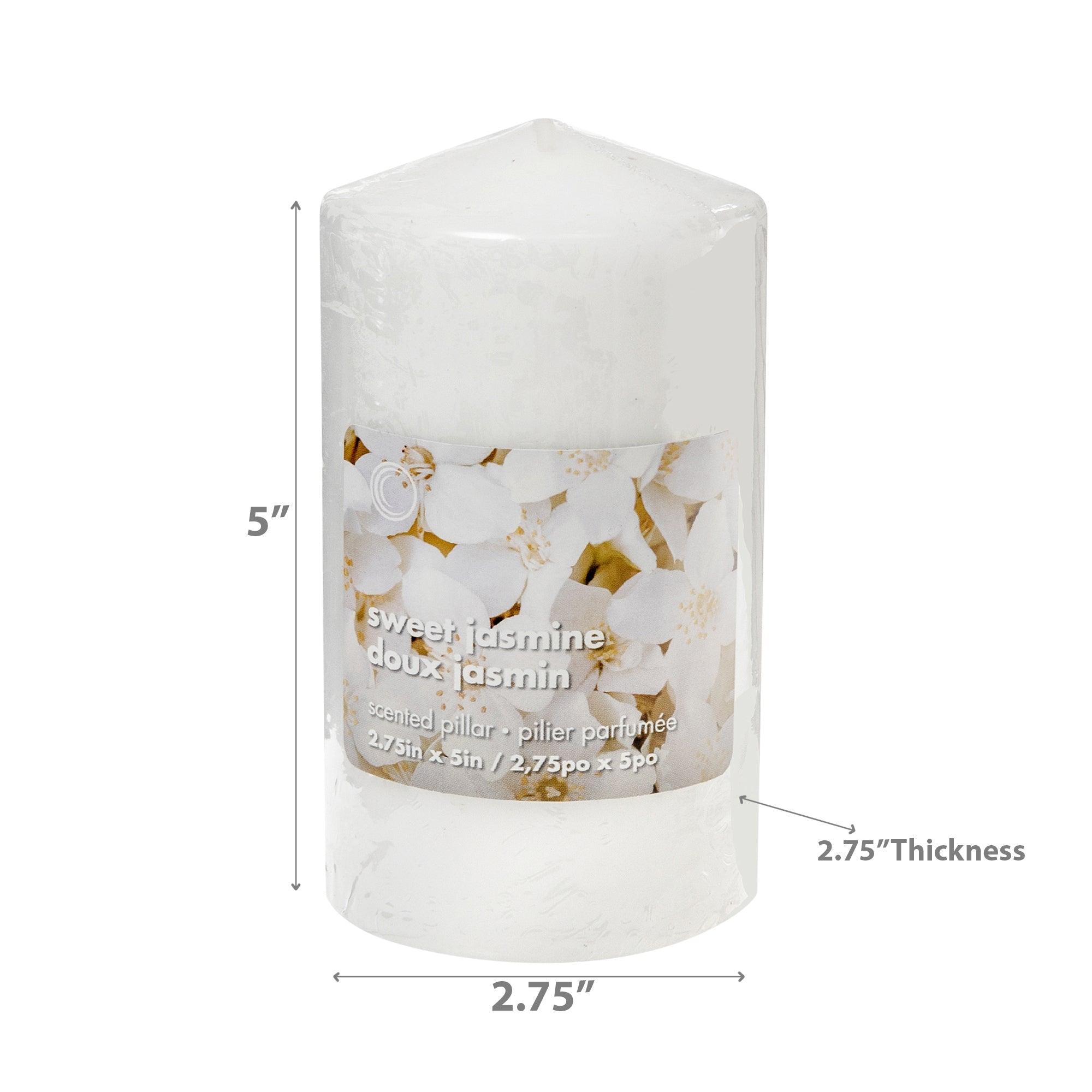 2.75"X5" Scented Pillar Sweet Jasmine - Set of 6