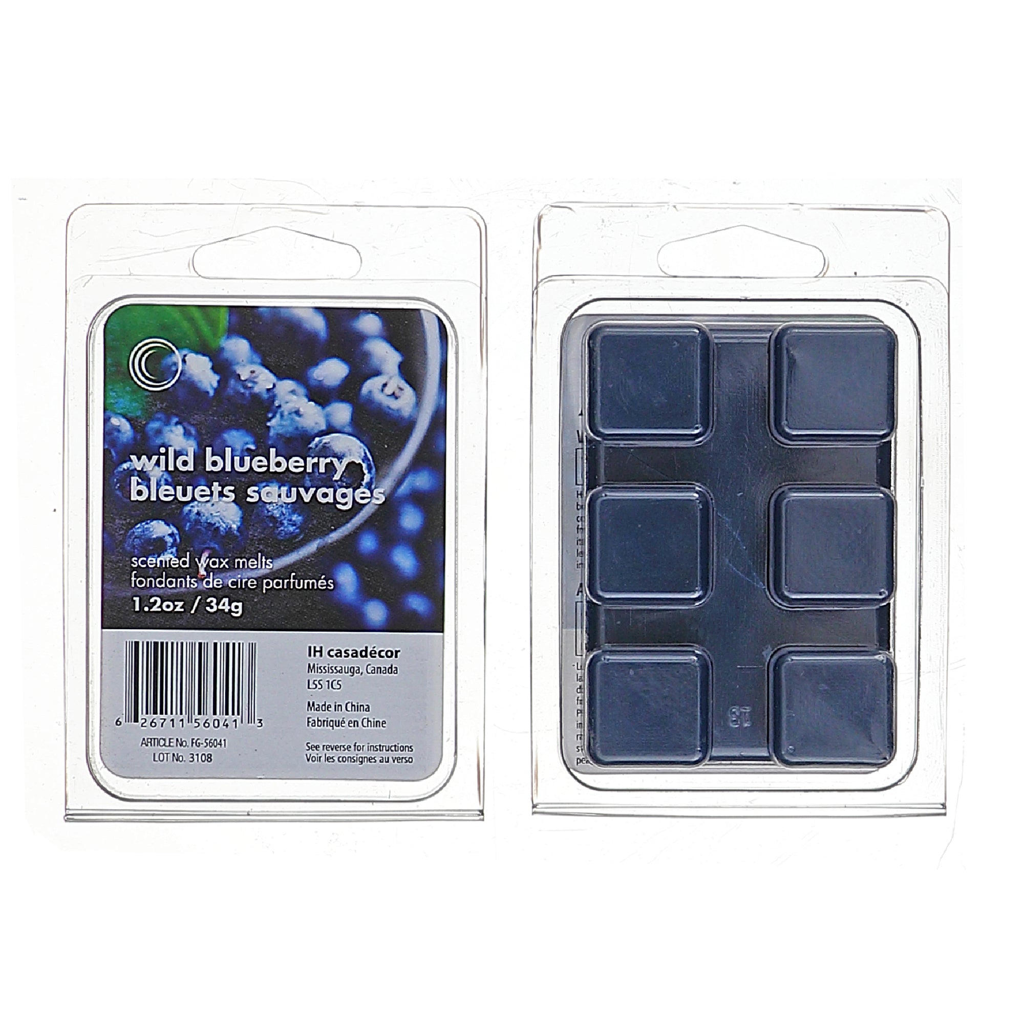 6 Pack Scented Wax Melts Wild Blueberry Home Fragrance Wax Melts