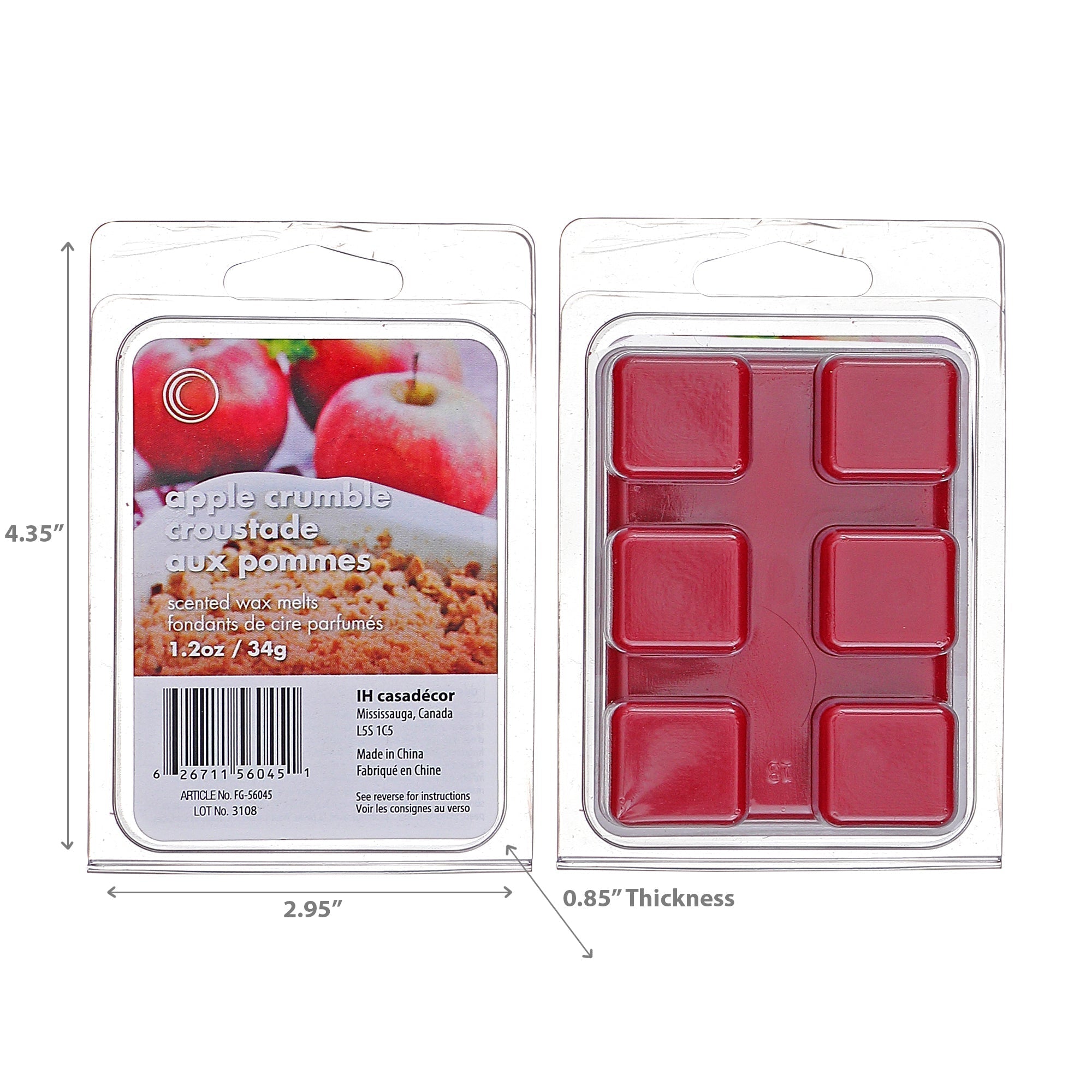 6 Pack Scented Wax Melts Apple Crumble Home Fragrance Wax Melts