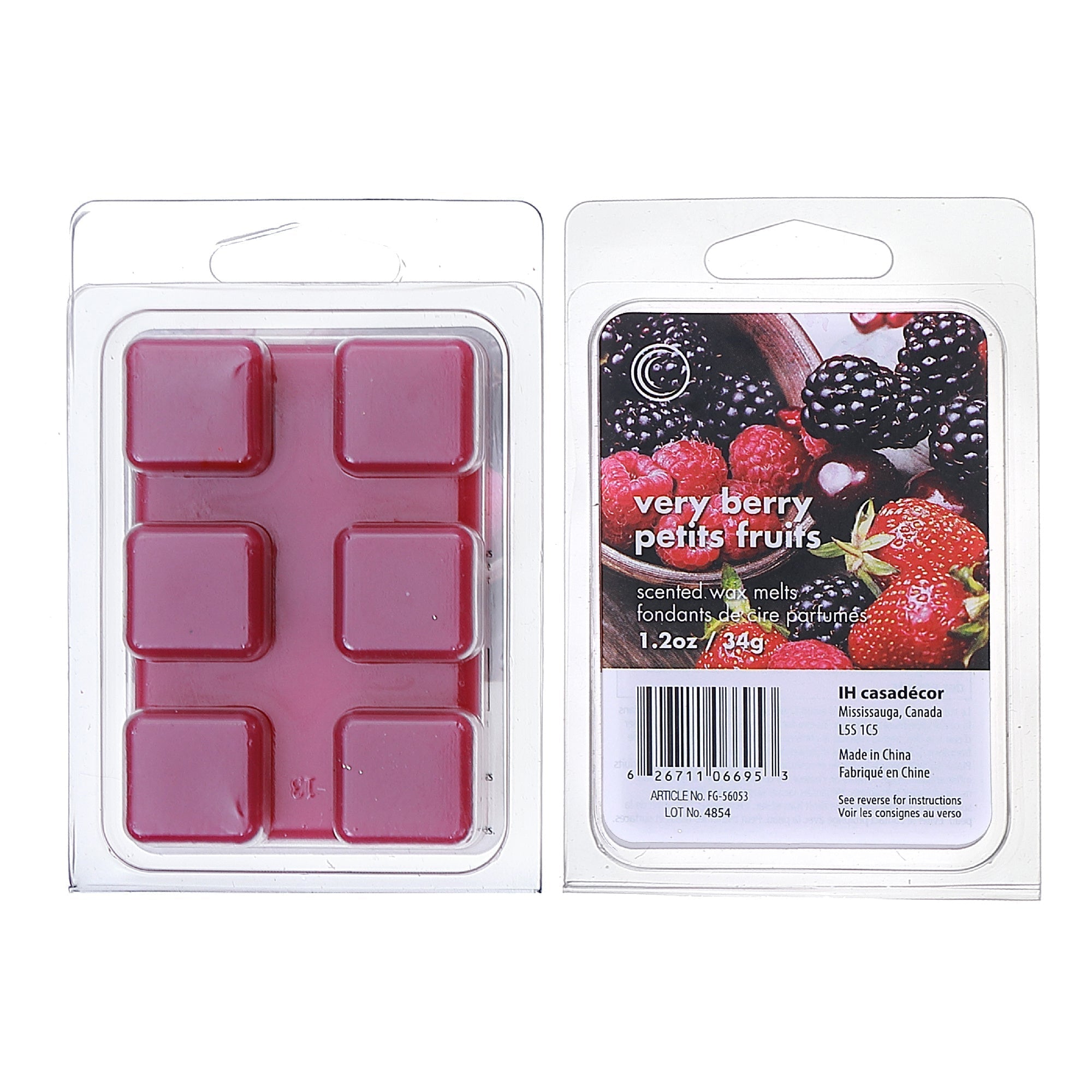 6-Pack Scented Wax Melts Very Berry – Home Fragrance, Wax Melt Cubes