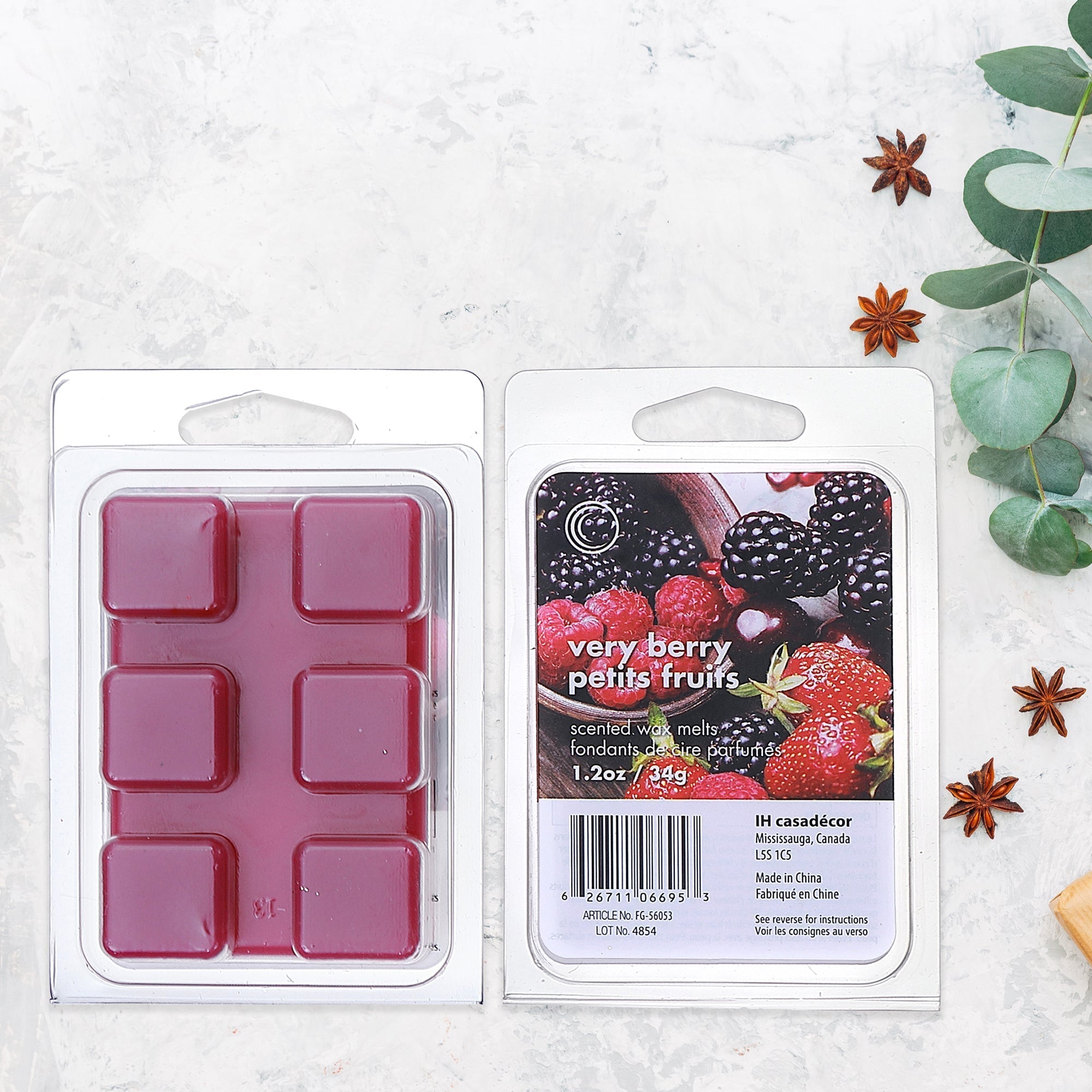 6-Pack Scented Wax Melts Very Berry – Home Fragrance, Wax Melt Cubes