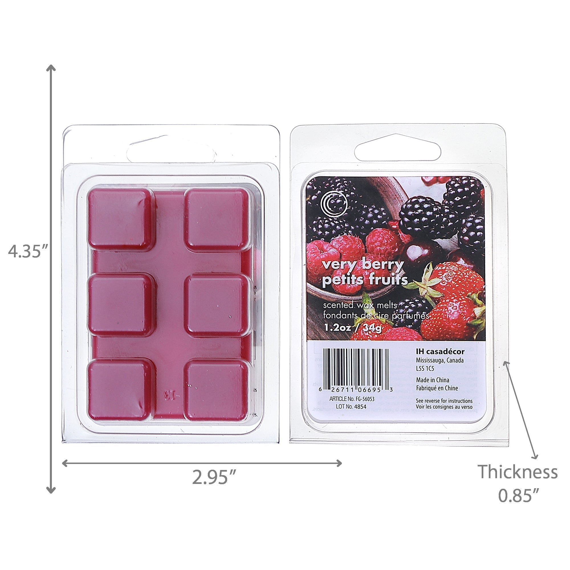 6-Pack Scented Wax Melts Very Berry – Home Fragrance, Wax Melt Cubes
