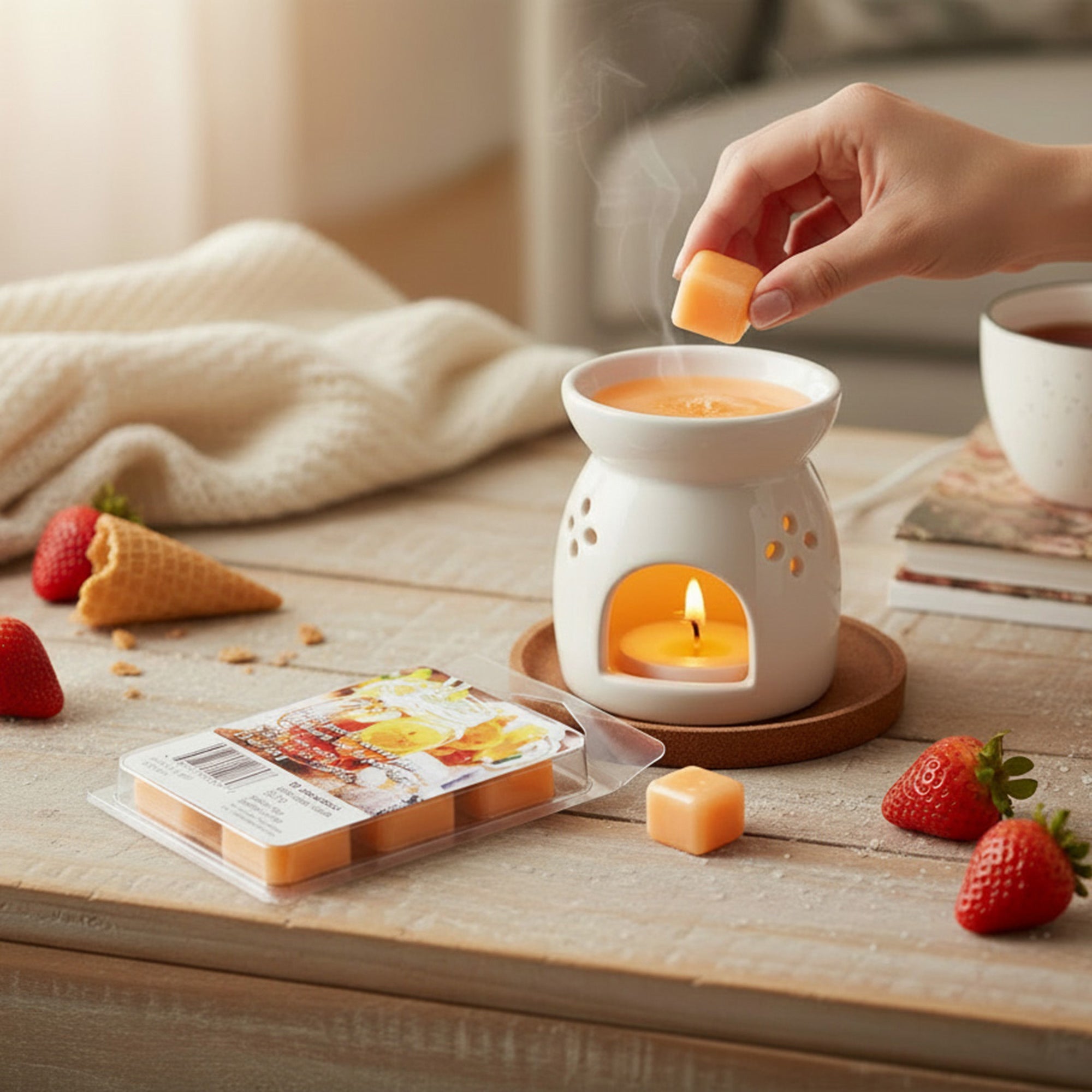 6 Pack Scented Wax Melts with Cozy Front Porch Sweet Tea Aroma - Set of 6