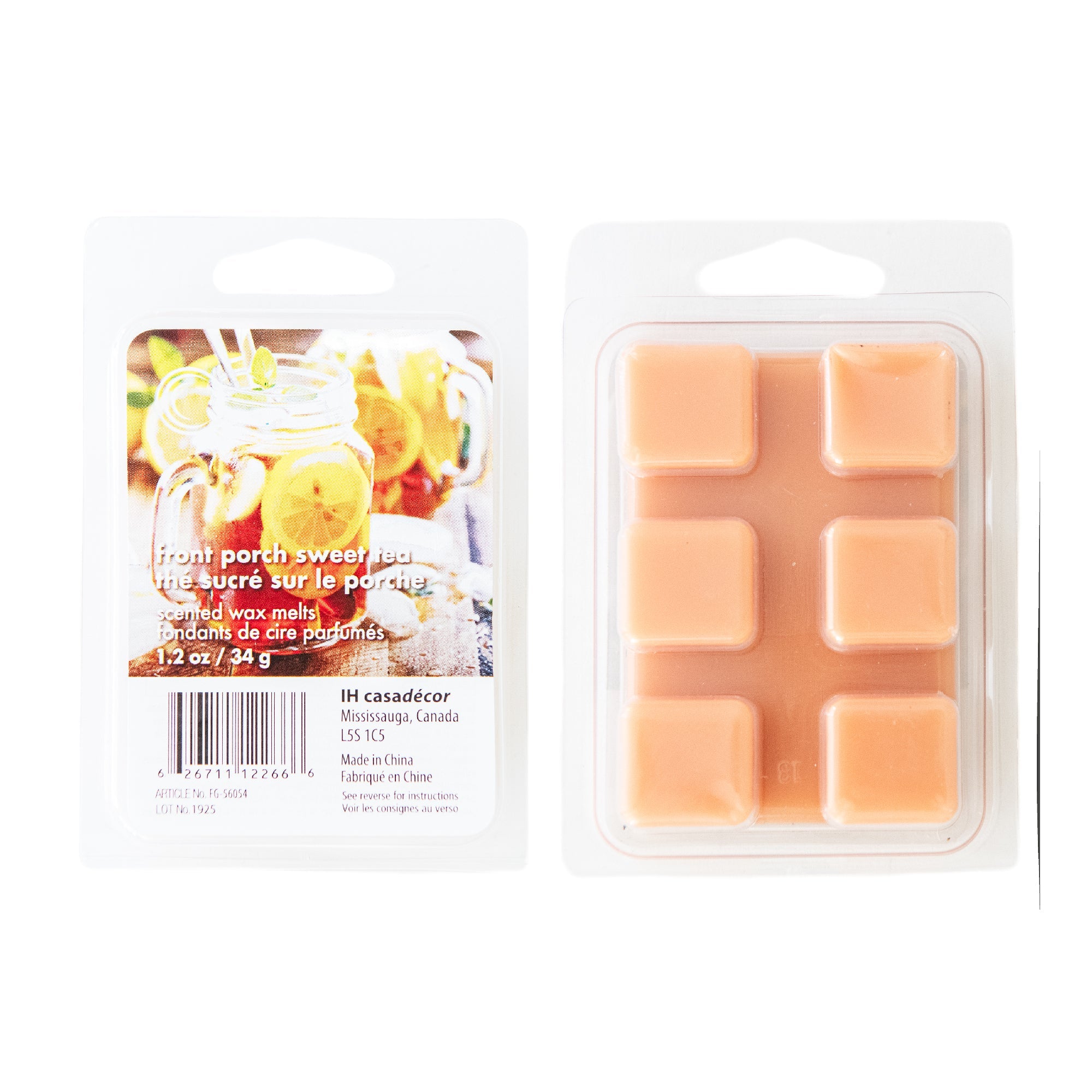 6 Pack Scented Wax Melts with Cozy Front Porch Sweet Tea Aroma - Set of 6