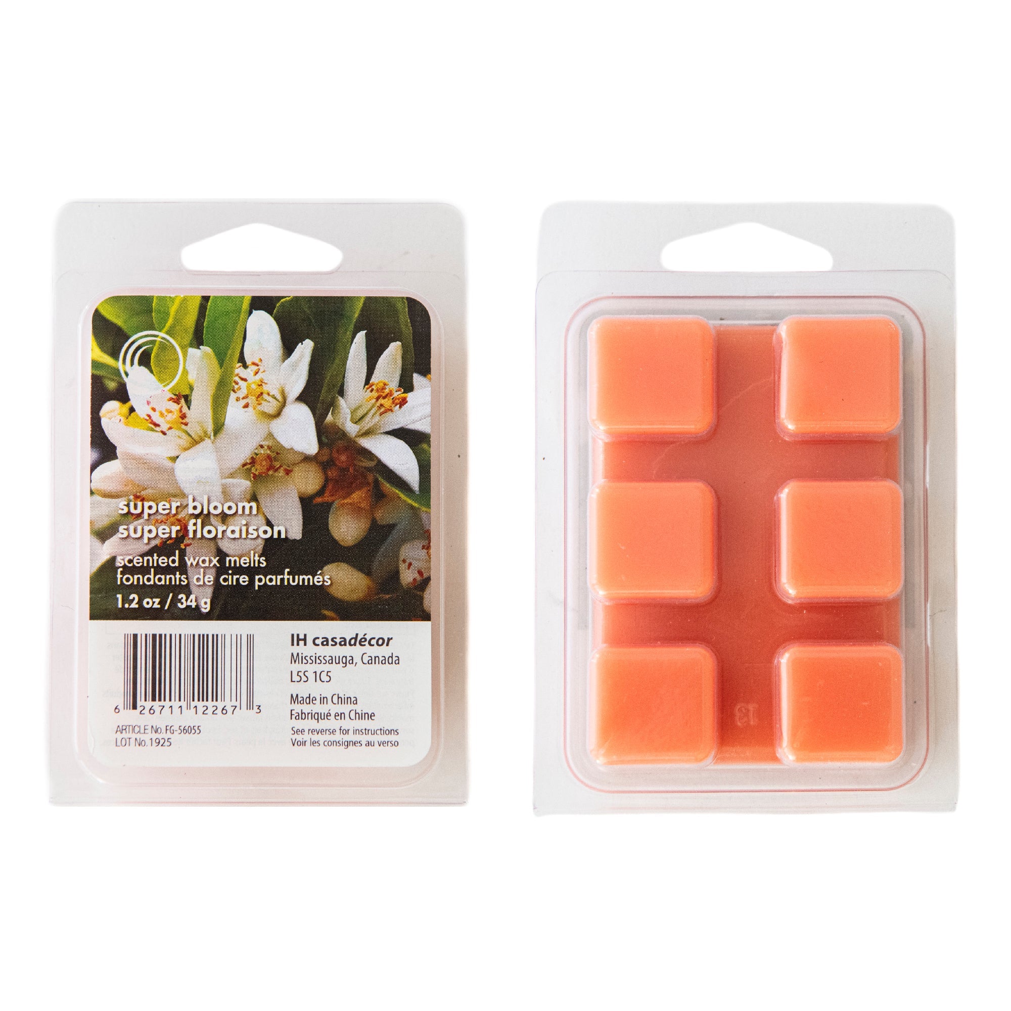 6 Pack Scented Wax Melts with Fresh Superbloom Floral Fragrance - Set of 6