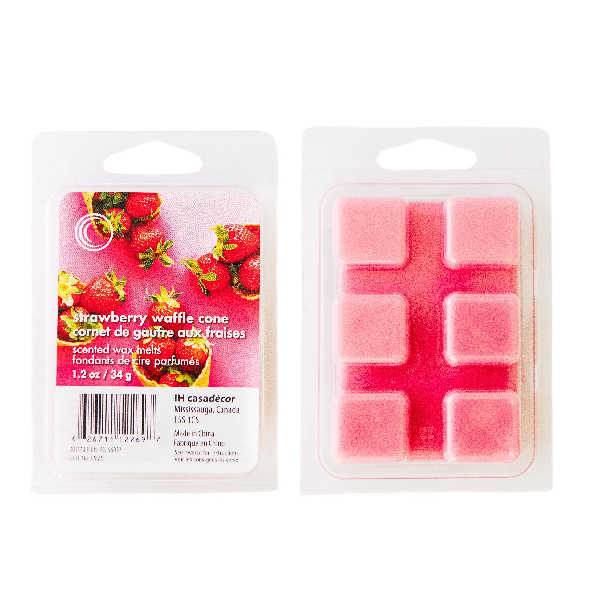 6 Pack Scented Wax Melts with Sweet Strawberry Waffle Cone Aroma - Set of 6
