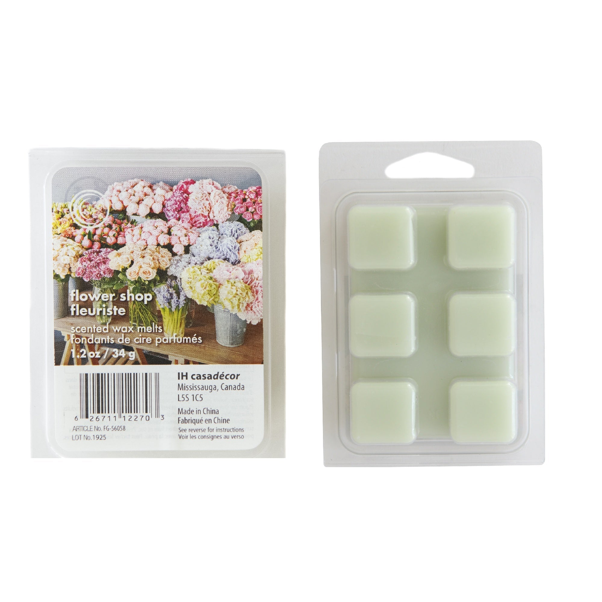 6 Pack Scented Wax Melts with Fresh Flower Shop Fragrance - Set of 6