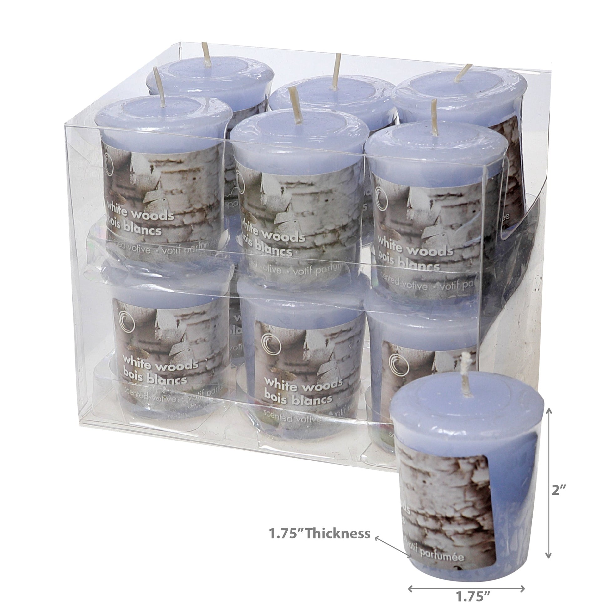 Mushroom Votive White Woods - Set of 12