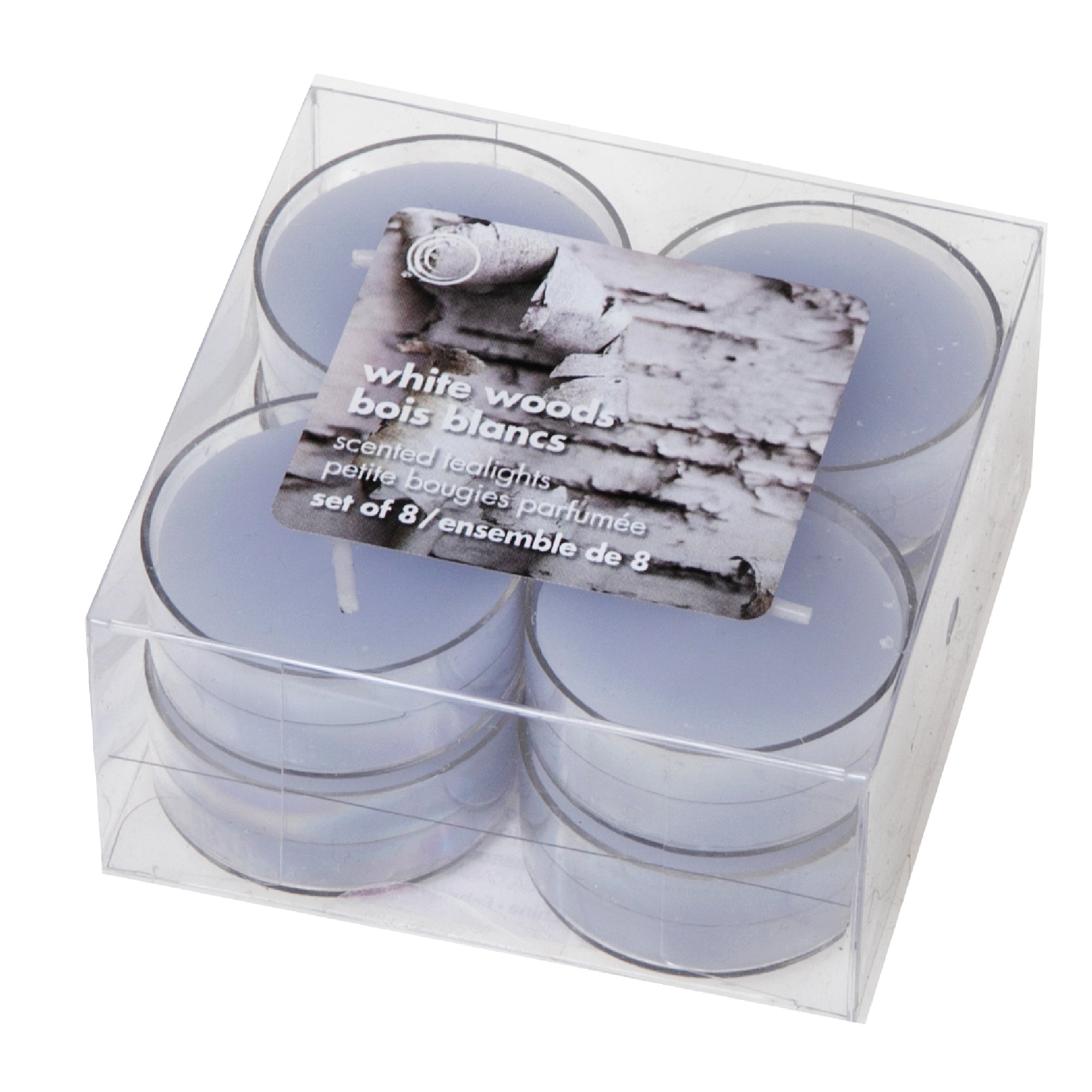 Scented Tealights White Woods 8 Pack Set Of 4, Candle Set, Home Fragrance