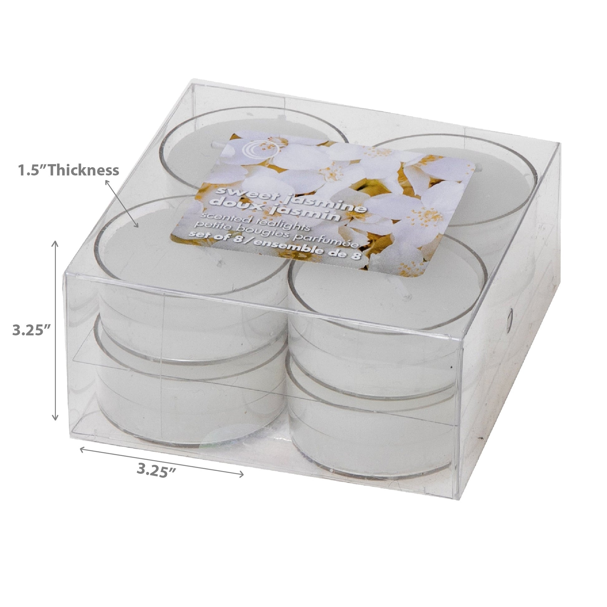 8 Pk Scented Tealights Sweet Jasmine - Set of 4