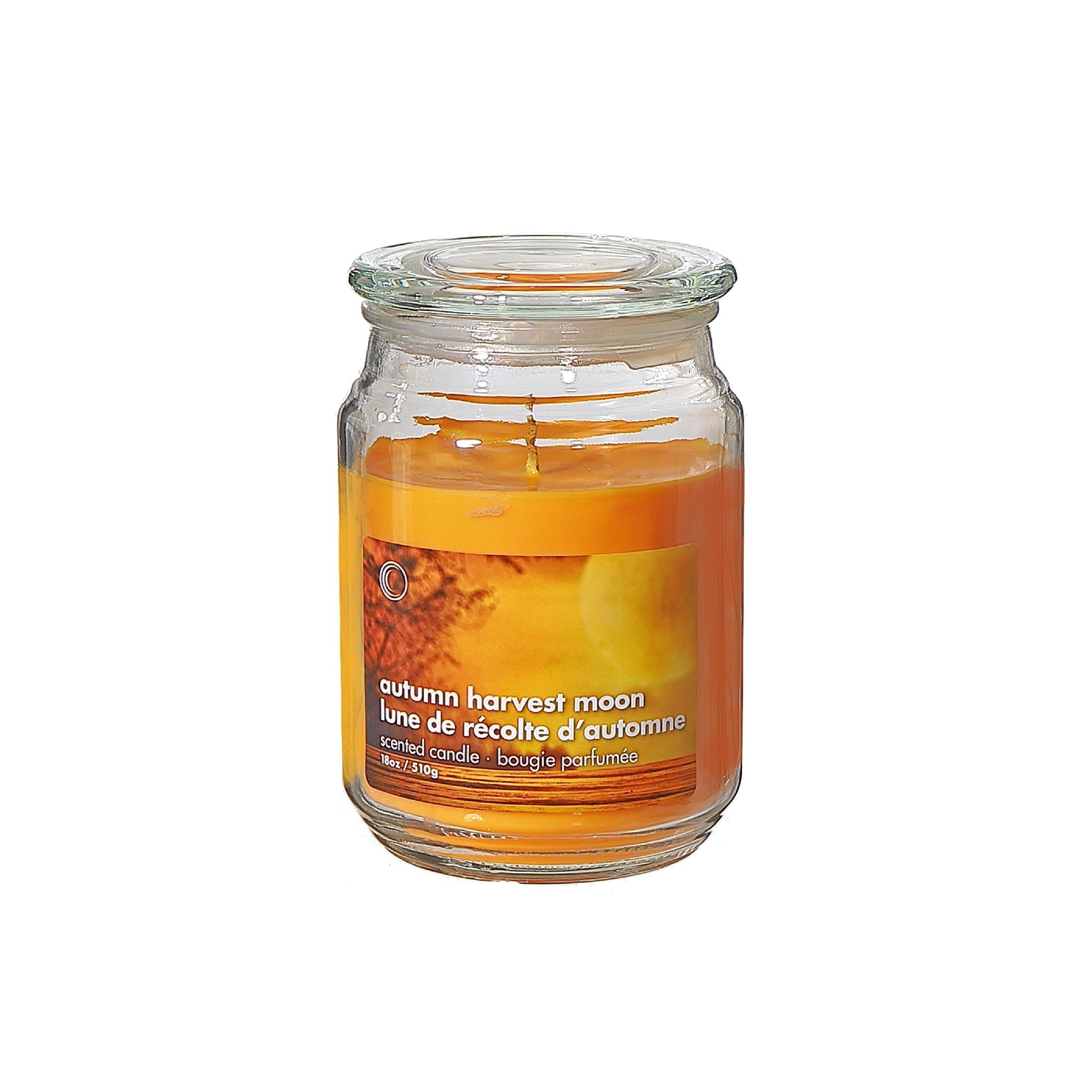 18oz Scented Glass Jar Candle with Lid – Autumn Harvest Moon Scent, Set of 2