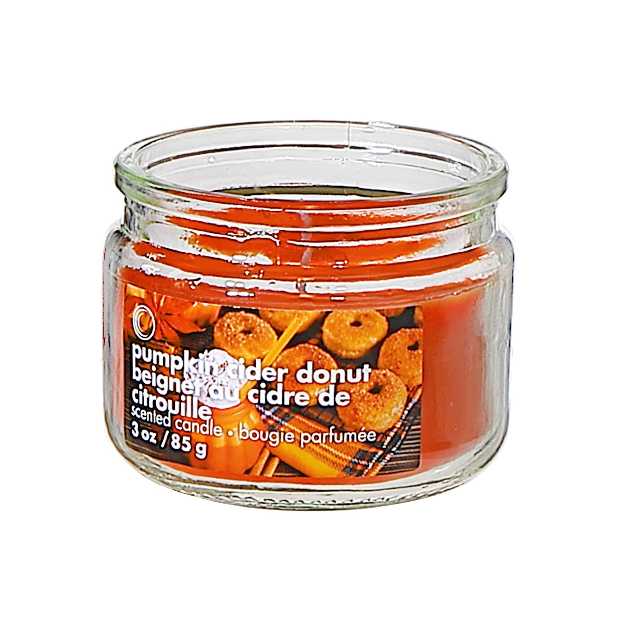 3oz Scented Glass Jar Candle with Lid – Pumpkin Cider Donut Scent, Set of 4