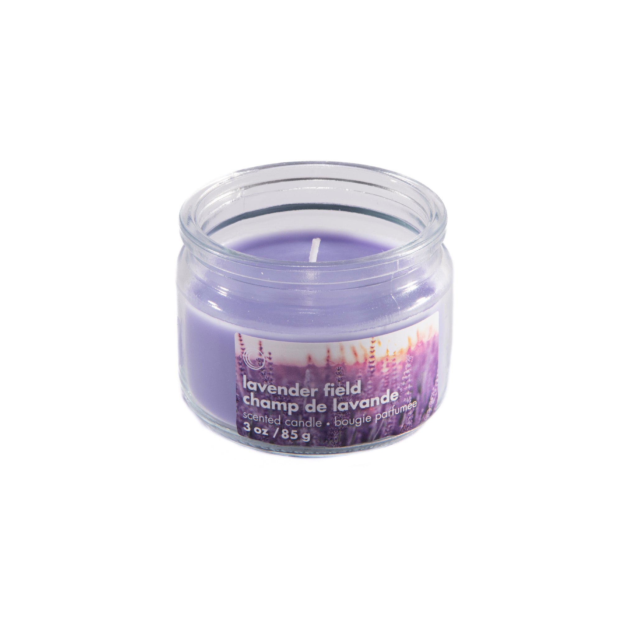 3 Oz Scented Glass Jar Candle with Lid and Soothing Lavender Field Aroma - Set of 6