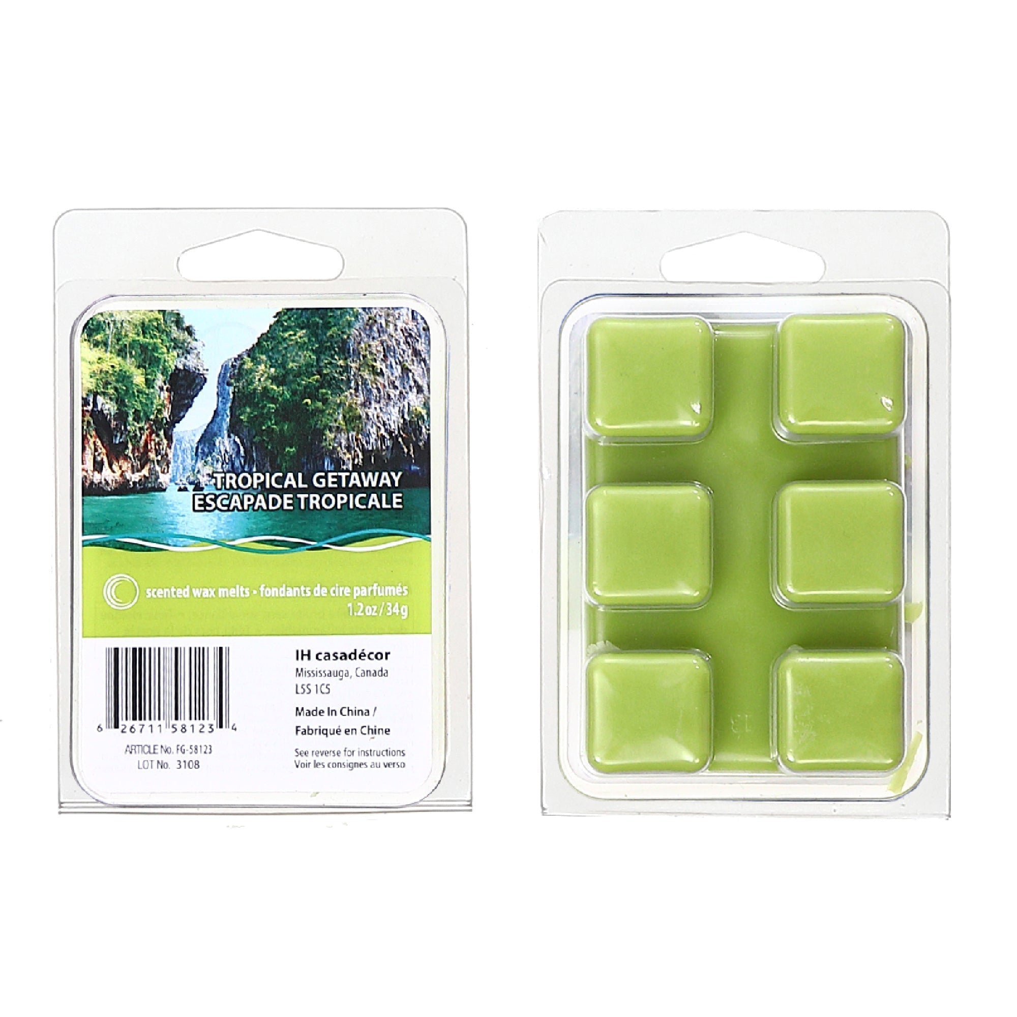 6 Pack Scented Wax Melts Tropical Getaway Home Fragrance Wax Melts