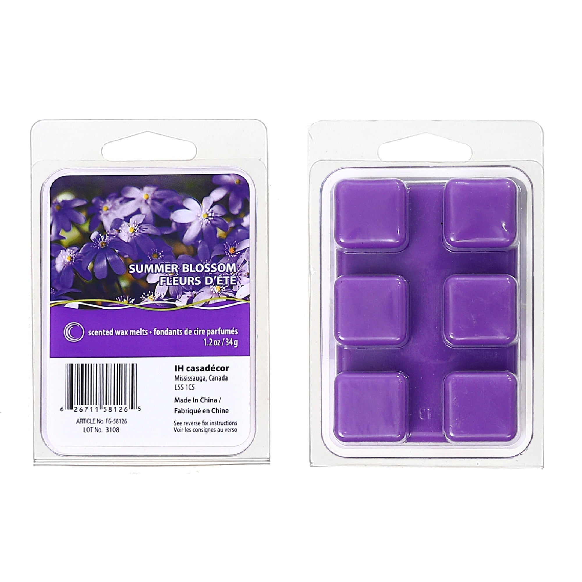 6 Pack Scented Wax Melts Summer Blossom Home Fragrance Wax Melts