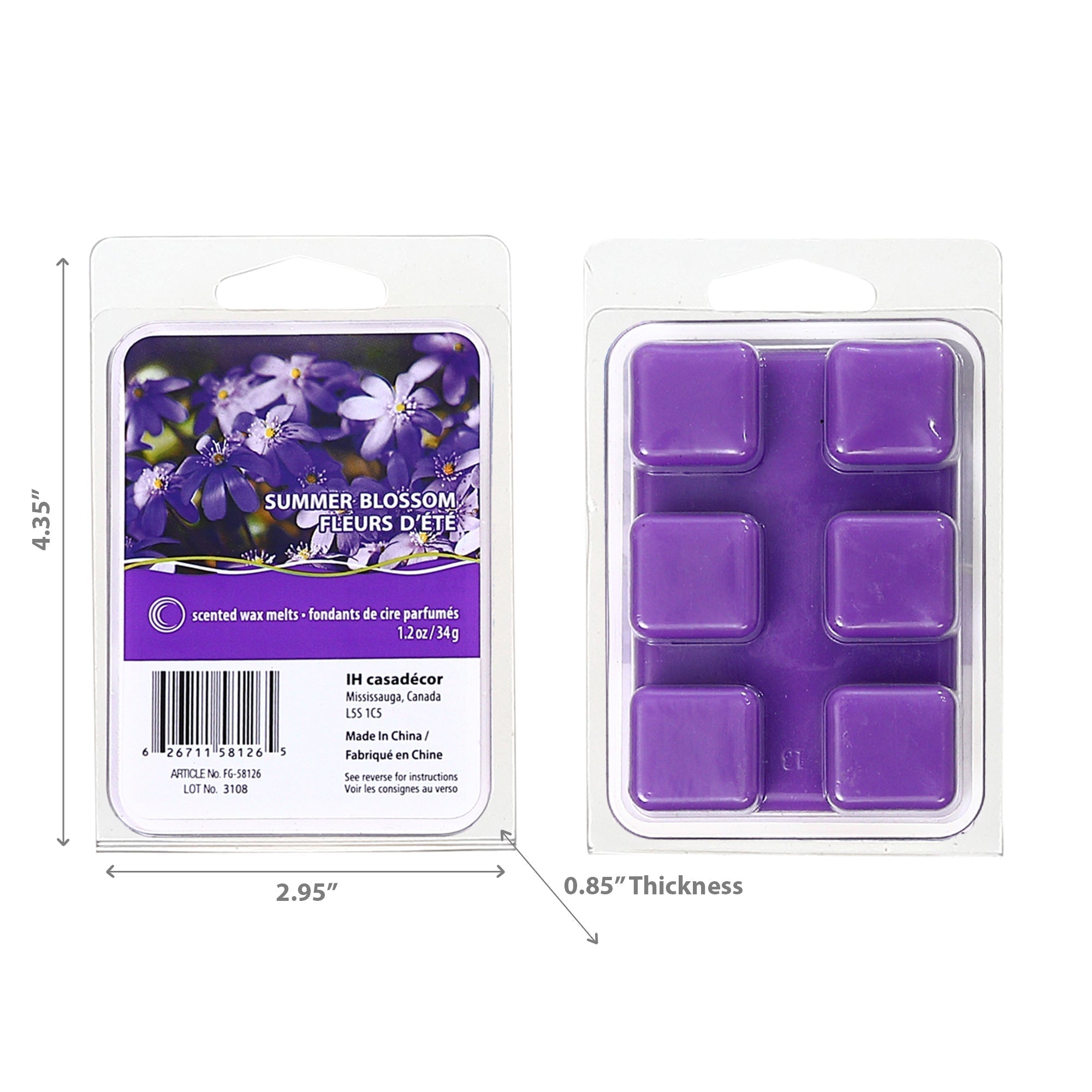 6 Pack Scented Wax Melts Summer Blossom Home Fragrance Wax Melts
