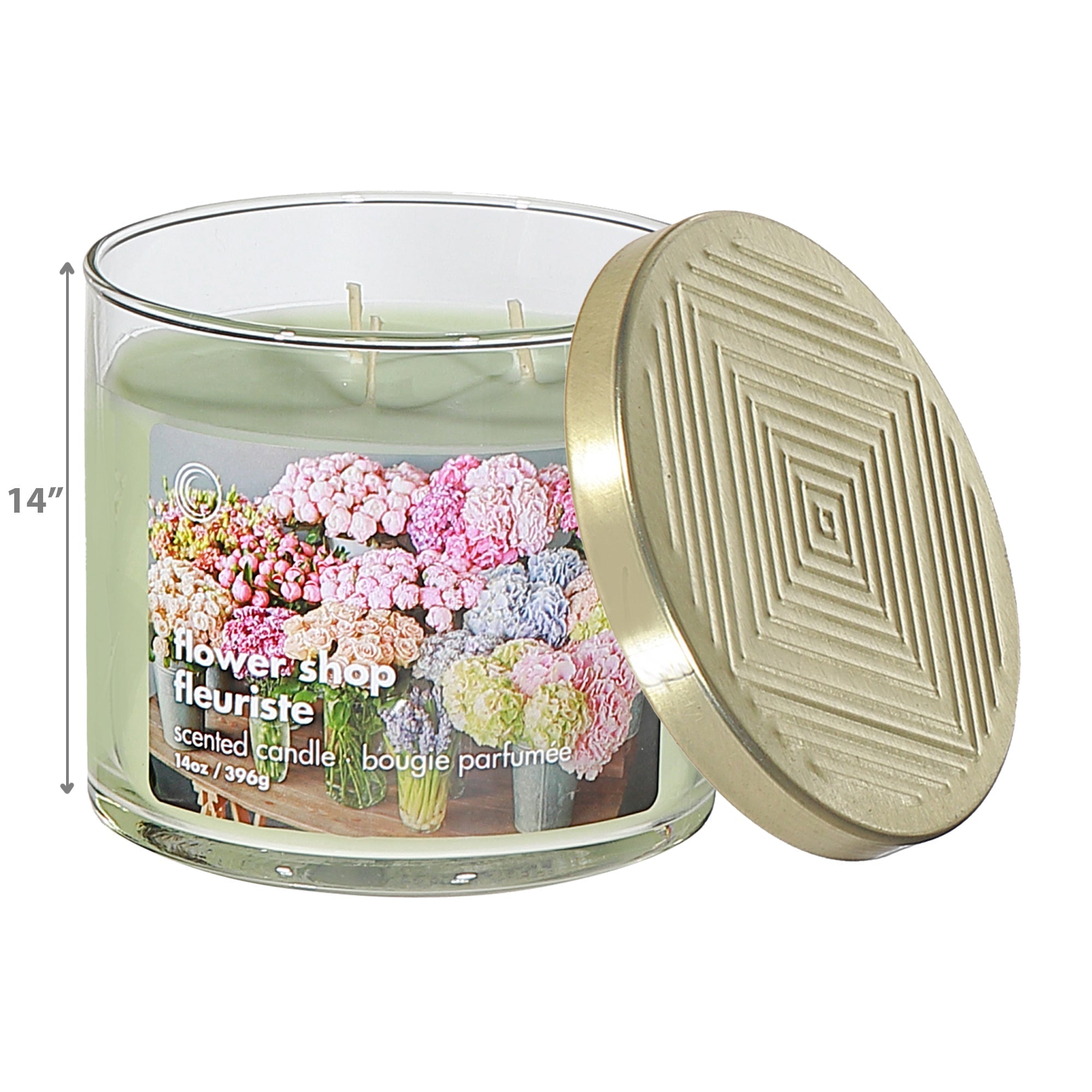 14 Oz 3 Wick Jar Candle With Lid, 14 Oz 3 Wick Jar Candle With Lid, Strong Scent Home Fragrance