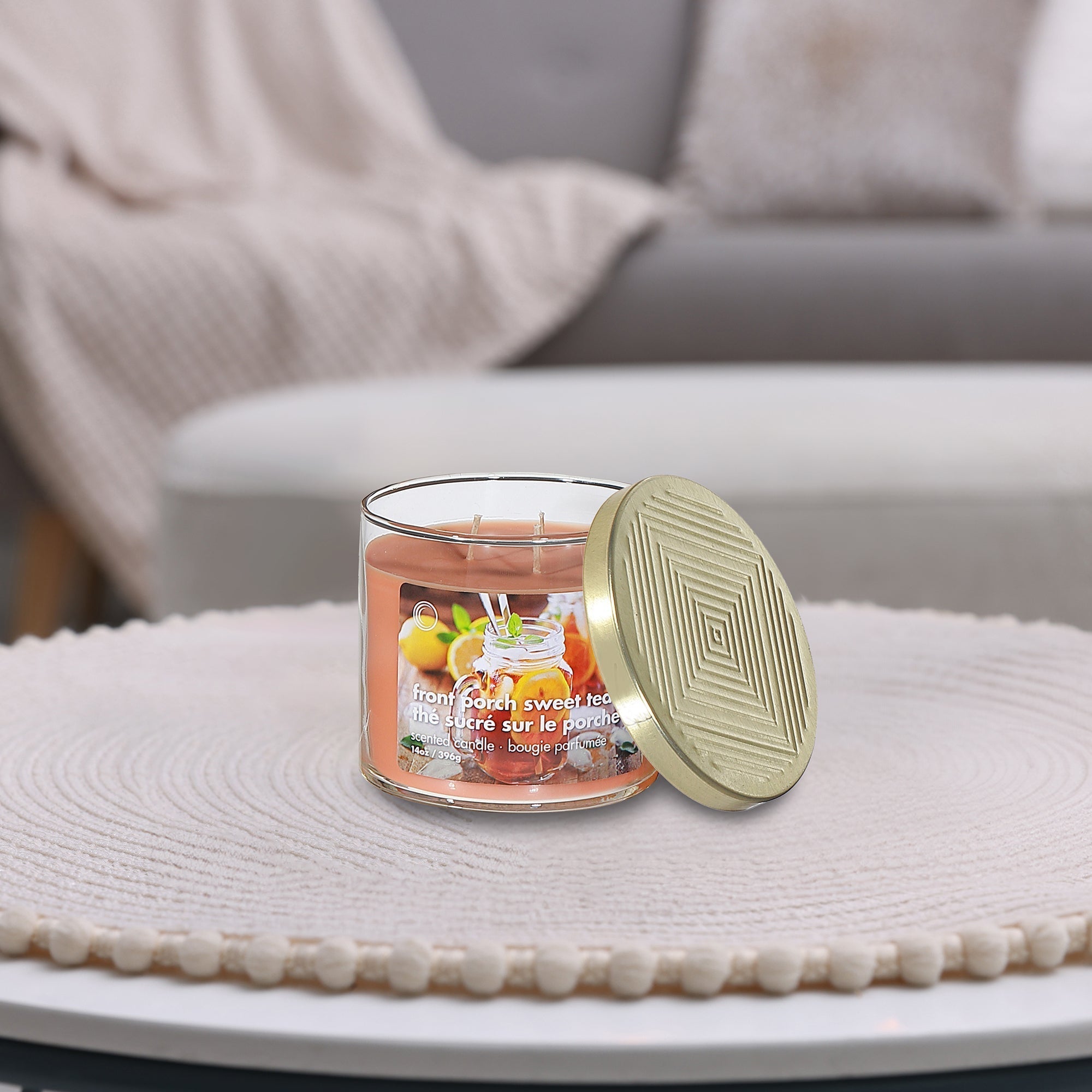 14 Oz 3 Wick Jar Candle With Lid, 14 Oz 3 Wick Jar Candle With Lid, Strong Scent Home Fragrance