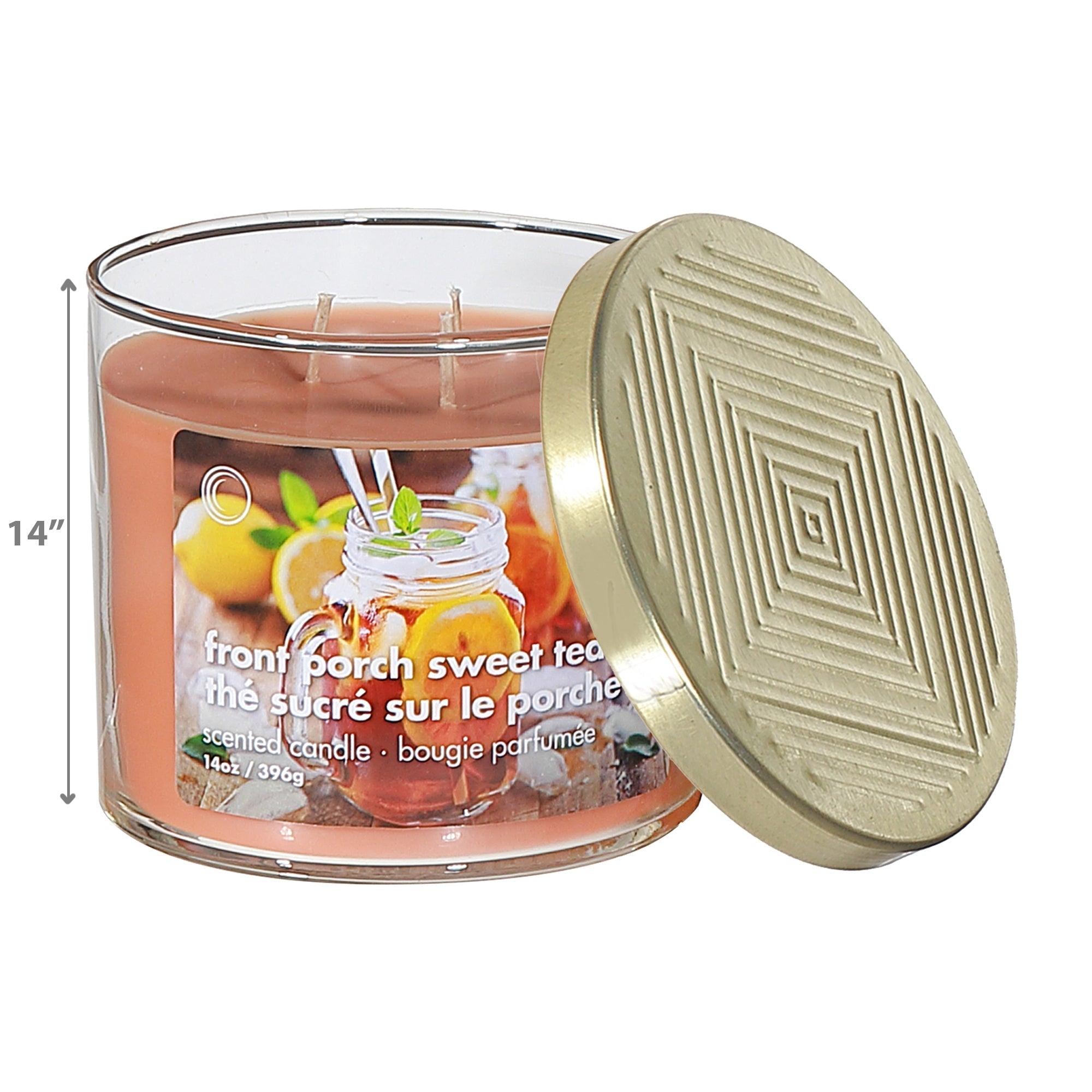 14 Oz 3 Wick Jar Candle With Lid, 14 Oz 3 Wick Jar Candle With Lid, Strong Scent Home Fragrance