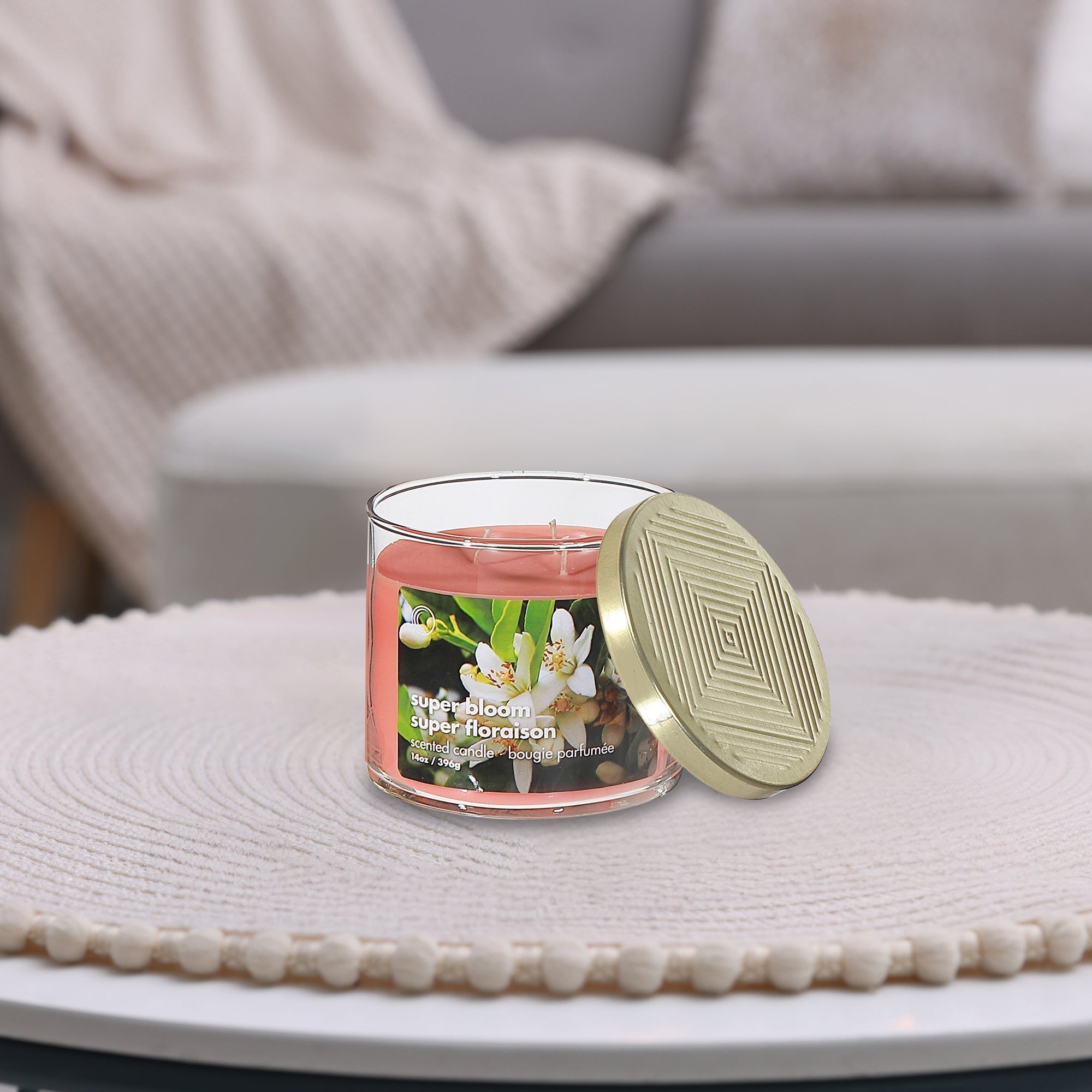 14 Oz 3 Wick Jar Candle With Lid, 14 Oz 3 Wick Jar Candle With Lid, Strong Scent Home Fragrance