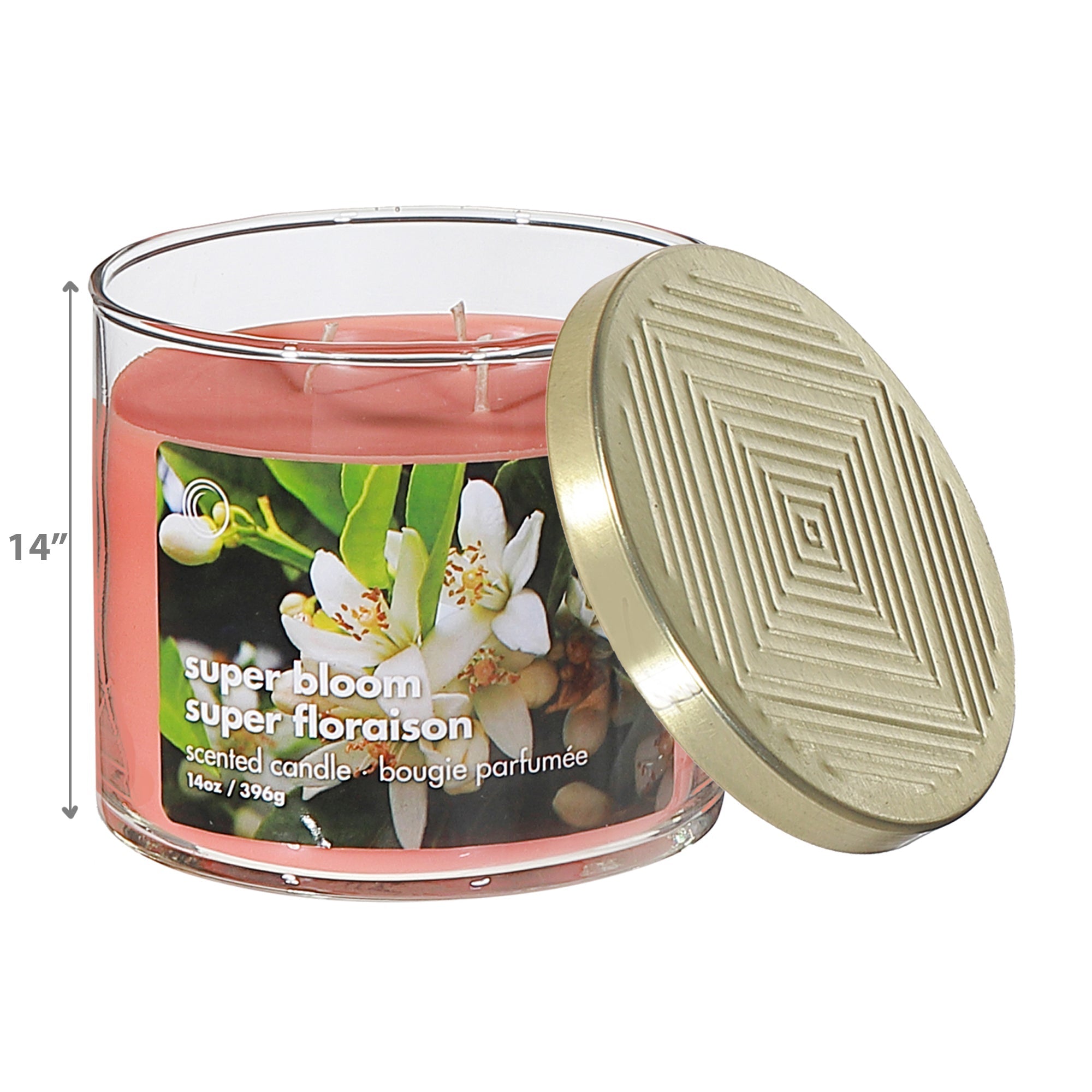 14 Oz 3 Wick Jar Candle With Lid, 14 Oz 3 Wick Jar Candle With Lid, Strong Scent Home Fragrance