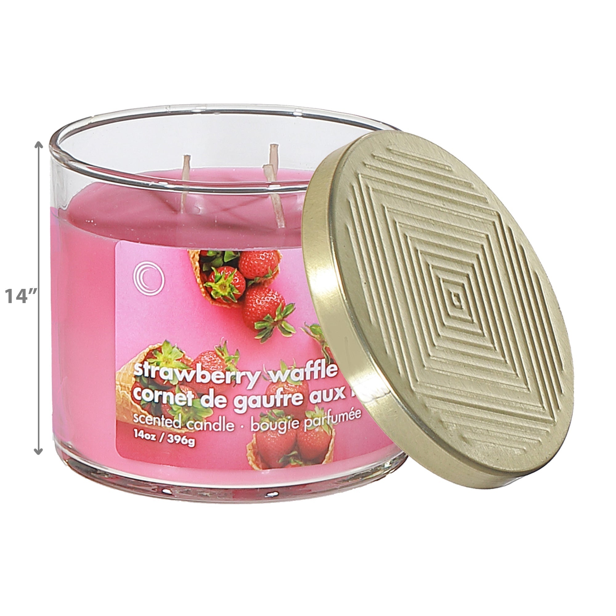 14 Oz 3 Wick Jar Candle With Lid, 14 Oz 3 Wick Jar Candle With Lid, Strong Scent Home Fragrance
