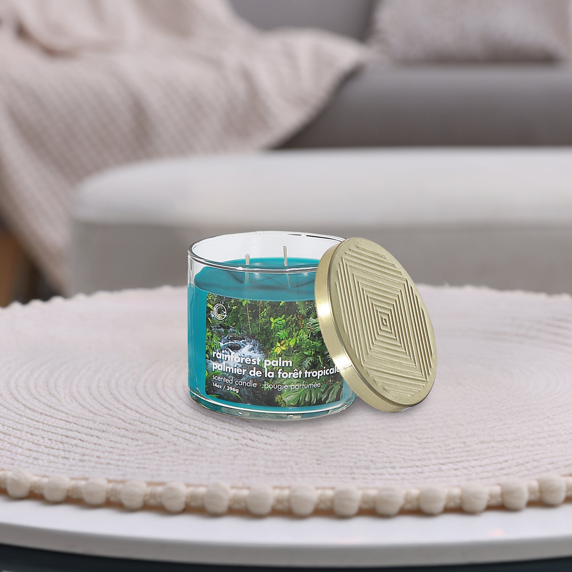 14 Oz 3 Wick Jar Candle With Lid, 14 Oz 3 Wick Jar Candle With Lid, Strong Scent Home Fragrance